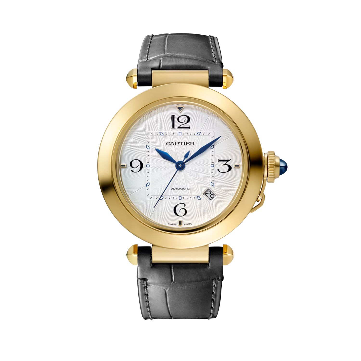 Montre Pasha Cartier Or Jaune Cuir Alligator Automatique Auberi