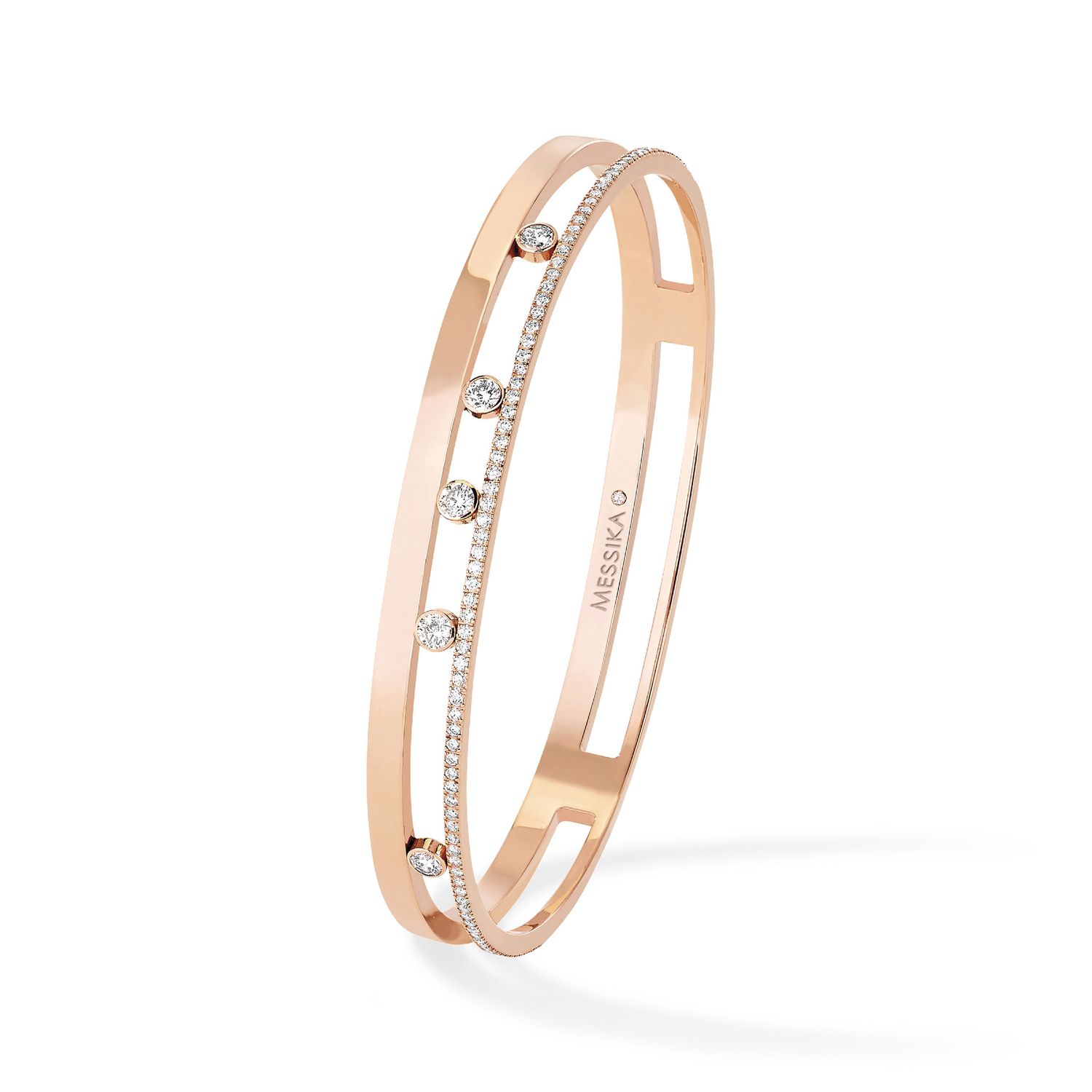 Messika Diamond Bangle Bracelet in Rose Gold Move Romane Messika