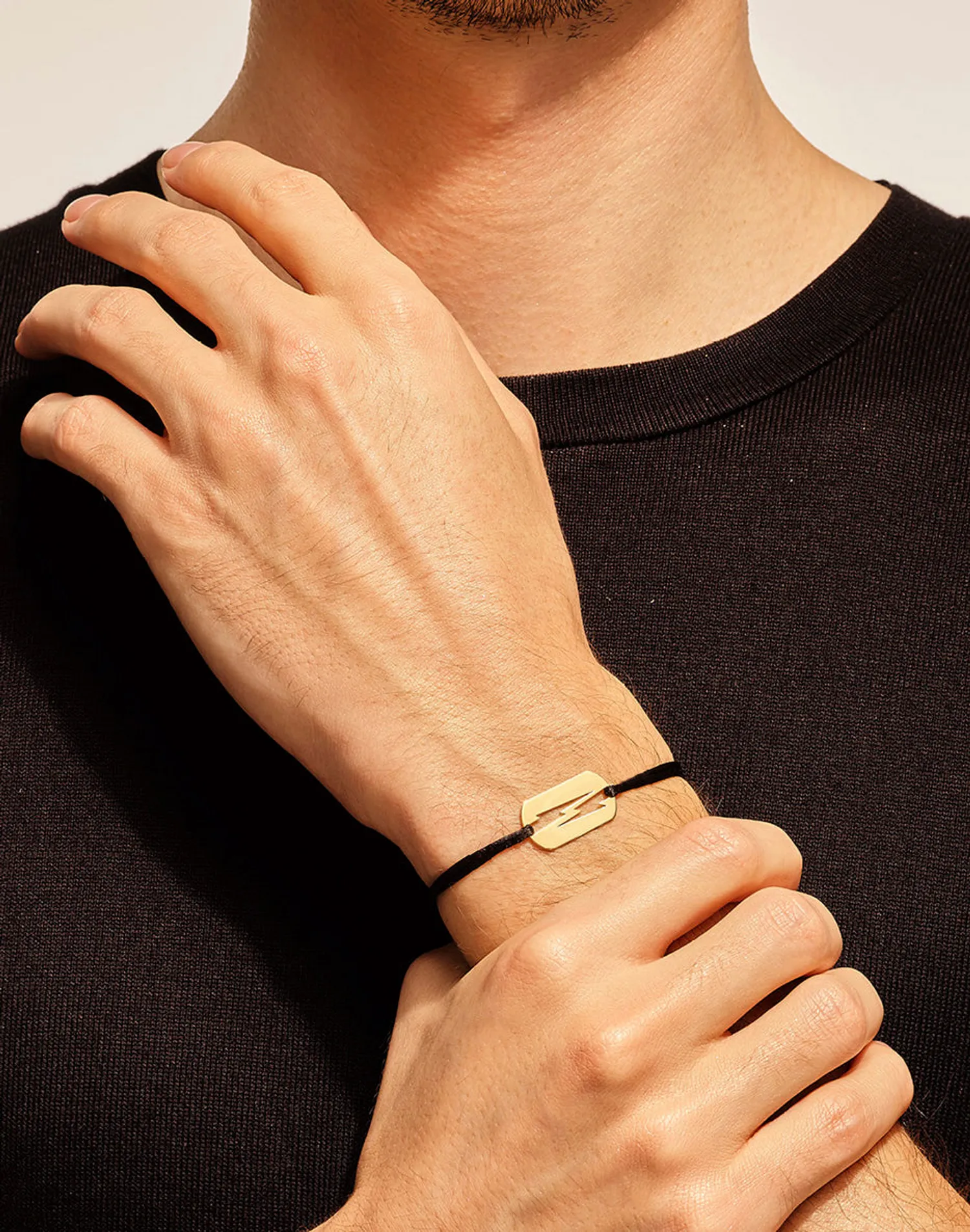 Bracelet sur cordon Akillis Love Tag en or jaune