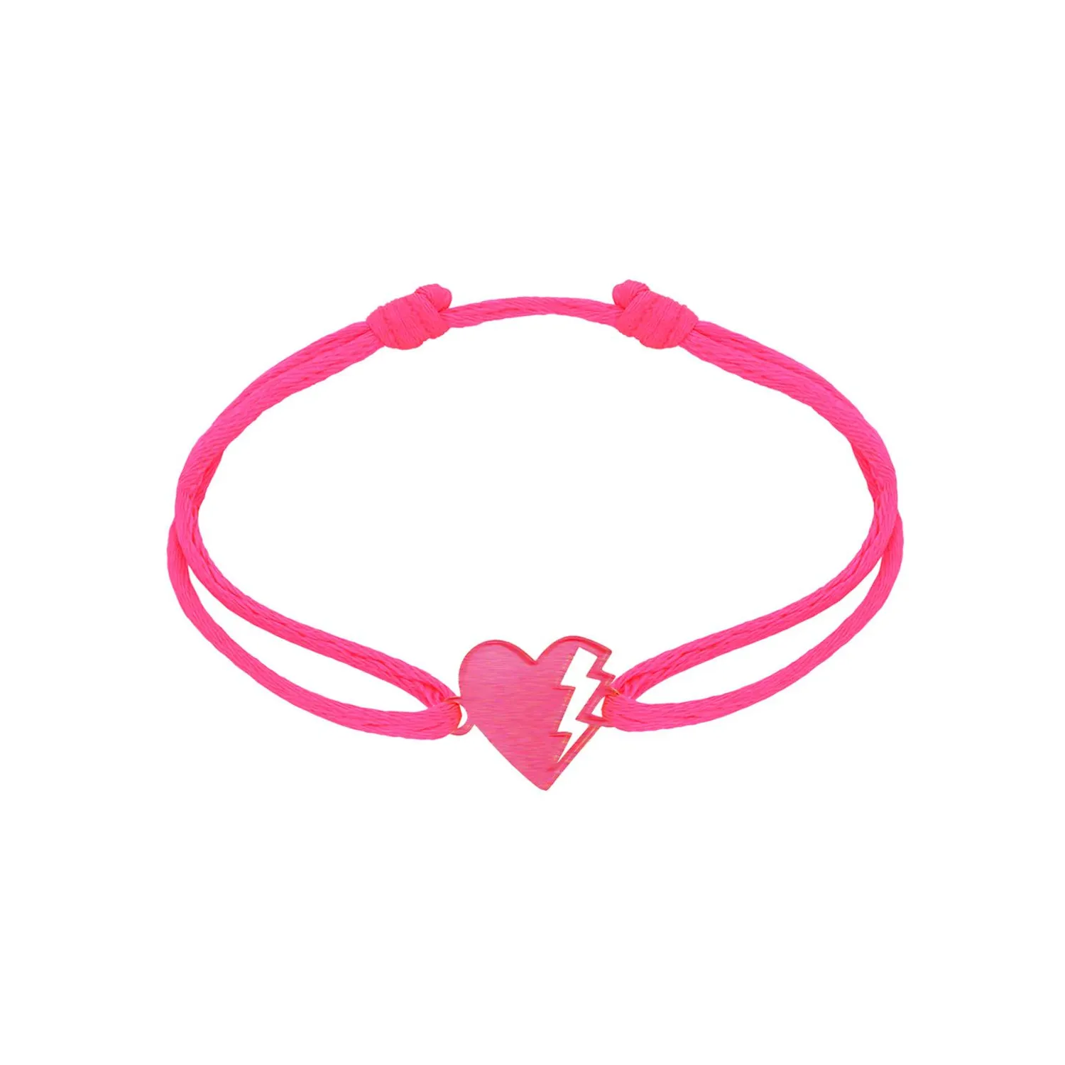 Bracelet Cordon Coeur LOVETAG métal Anodisé Rose EDITION SPECIALE OCTOBRE ROSE