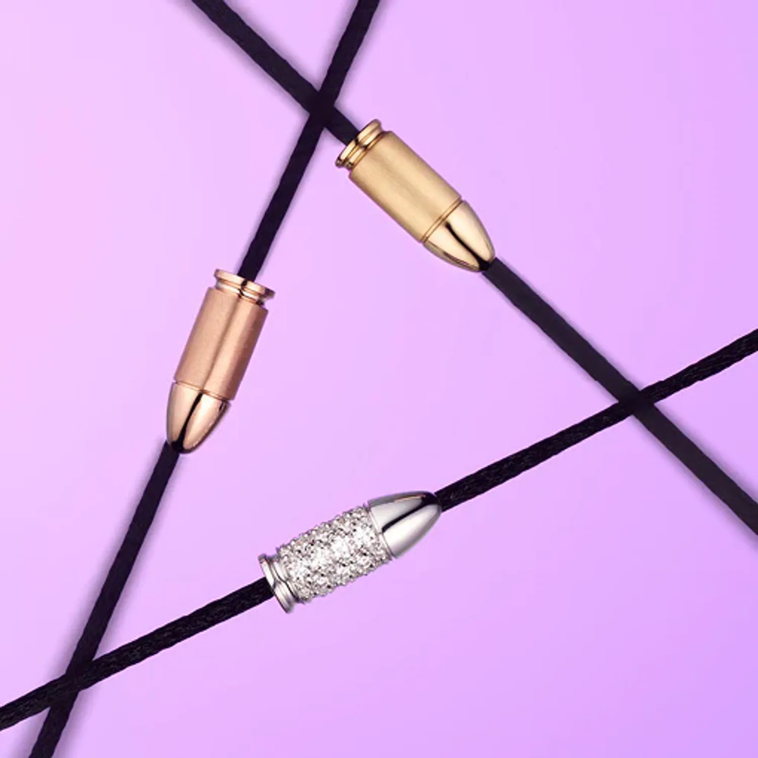 Bracelet cordon Akillis Mini Bang Bang Or rose