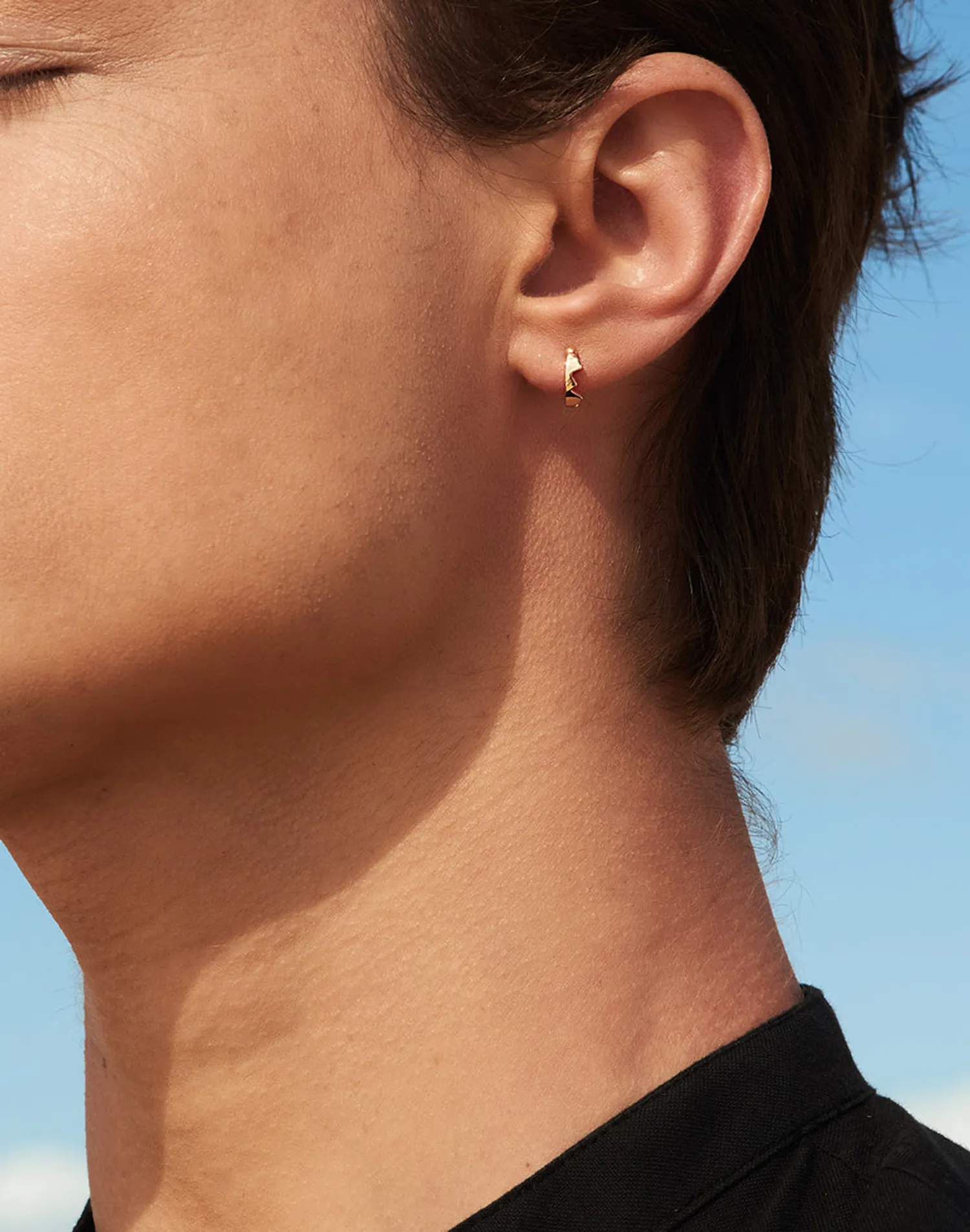 Mono Boucle d'oreille mini créole droite Akillis Capture Light en or rose