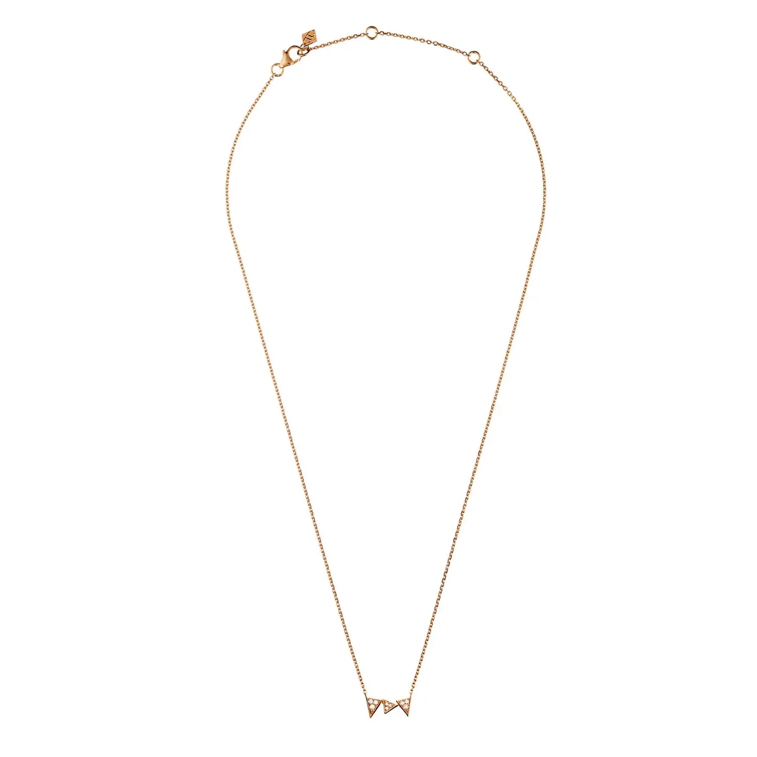 Collier CAPTURE ME Or rose 3 triangles full pavé diamants