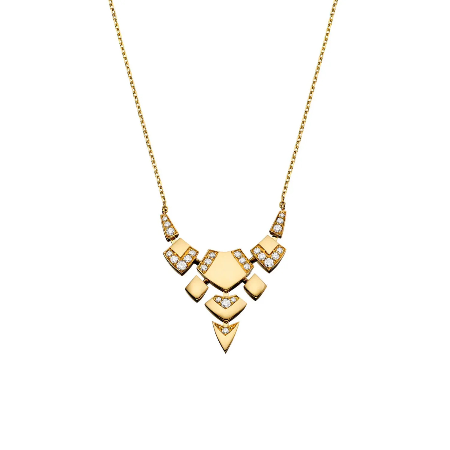 Collier Python PM or jaune et diamants