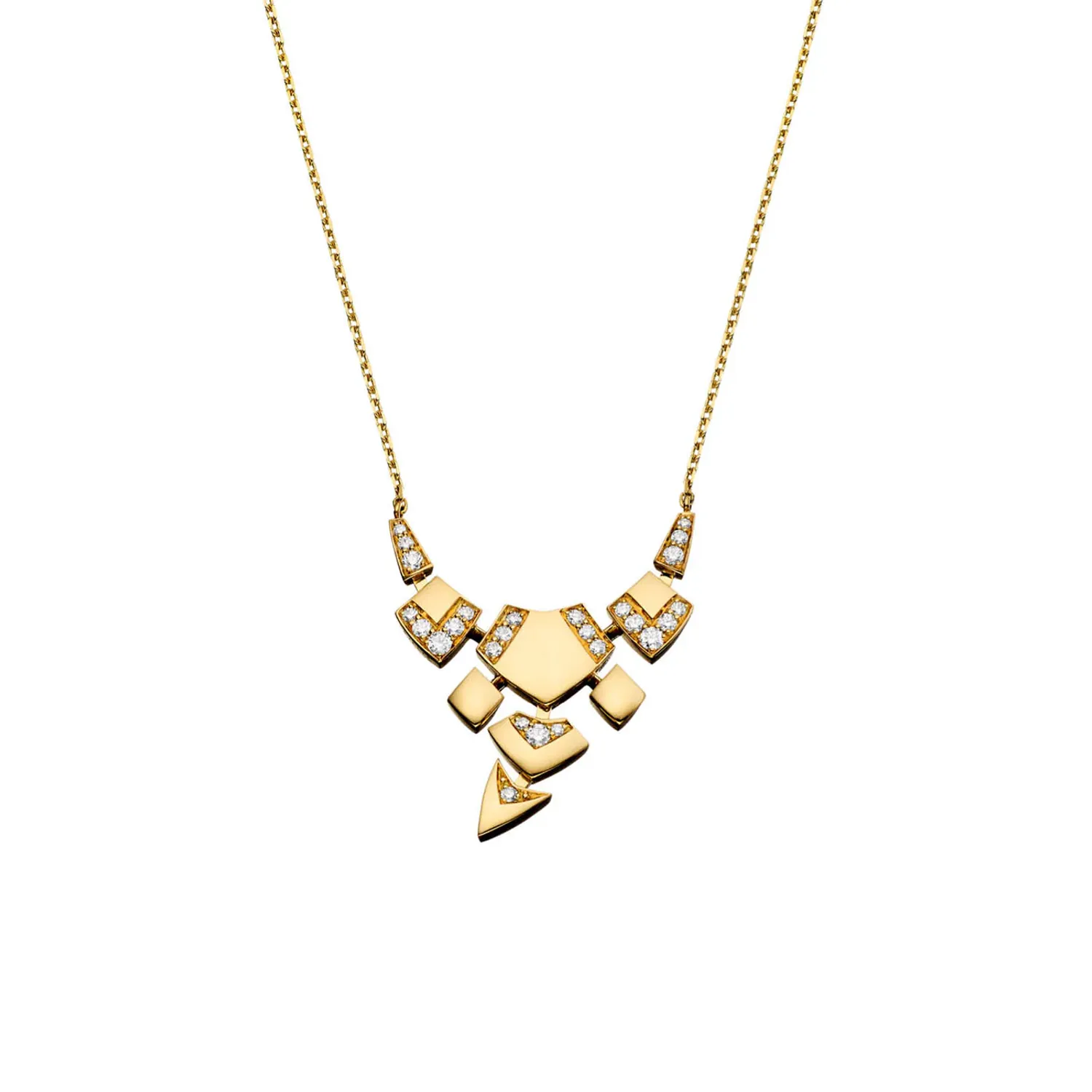 Collier Python PM or jaune et diamants