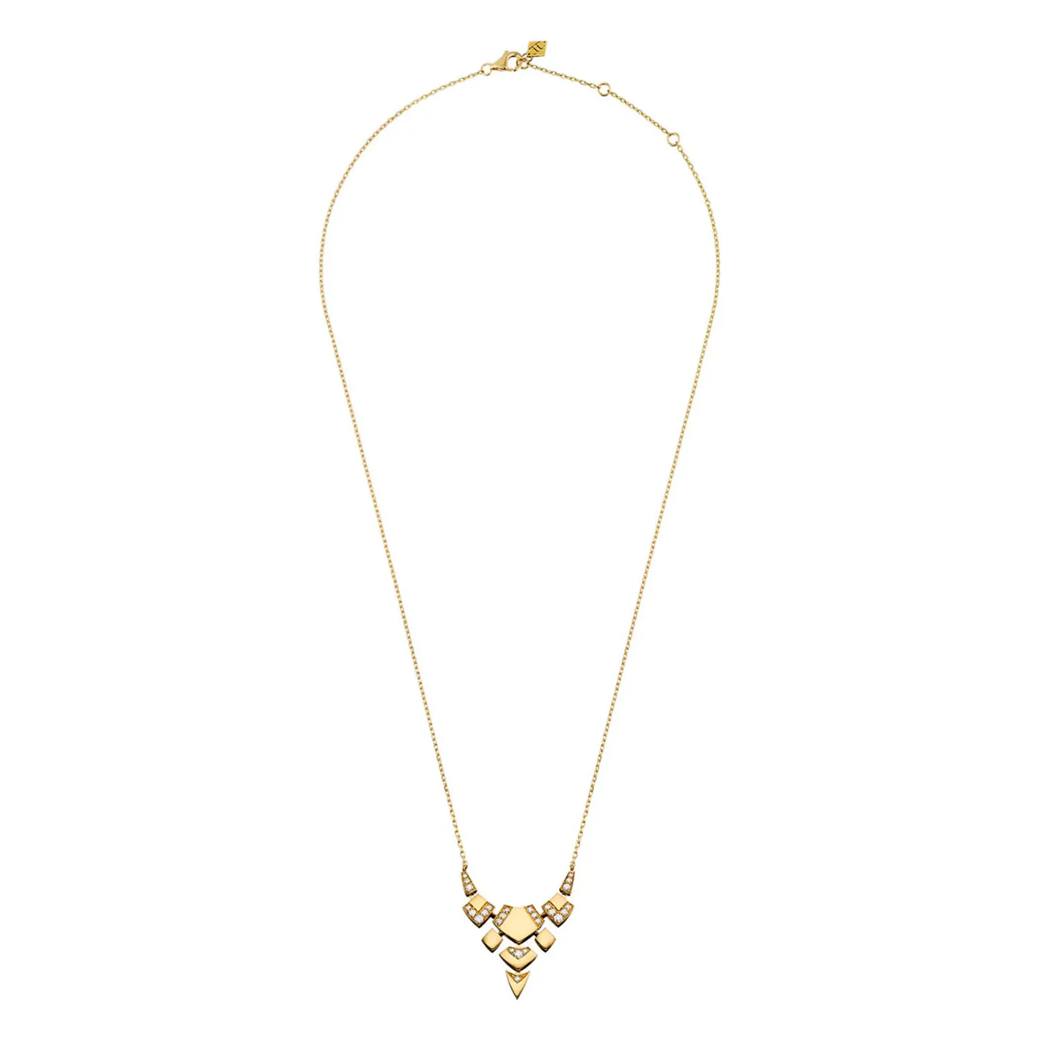 Collier Python PM or jaune et diamants