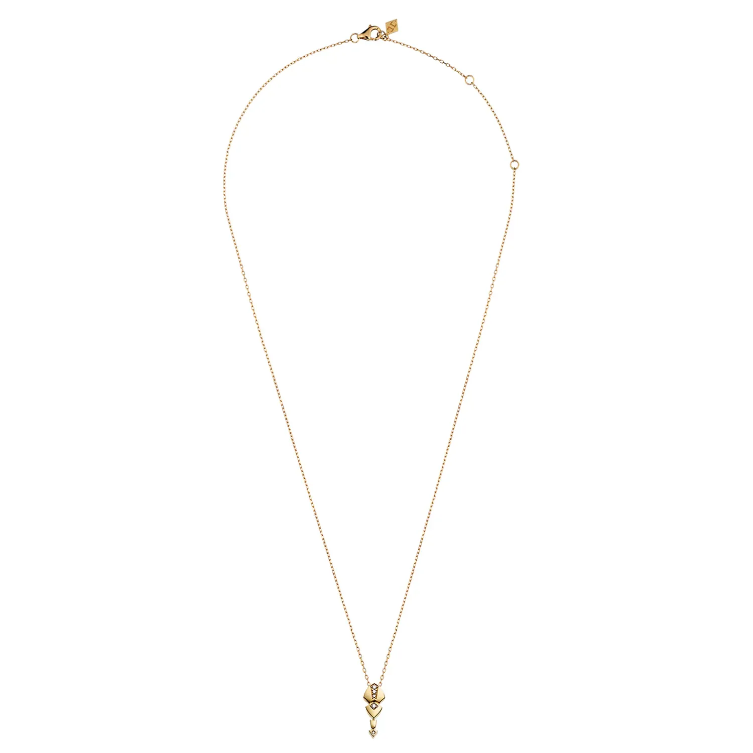 Collier PYTHON Or jaune 3 écailles diamants