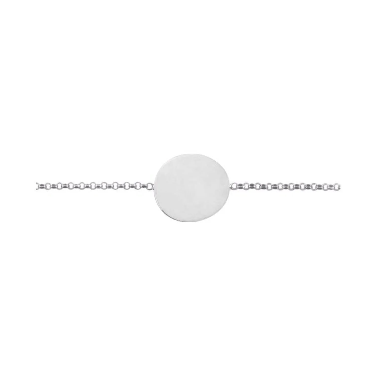 Gourmette Arthus Bertrand Galet Uni PM F. mince chaîne jaseron 14 cm or blanc
