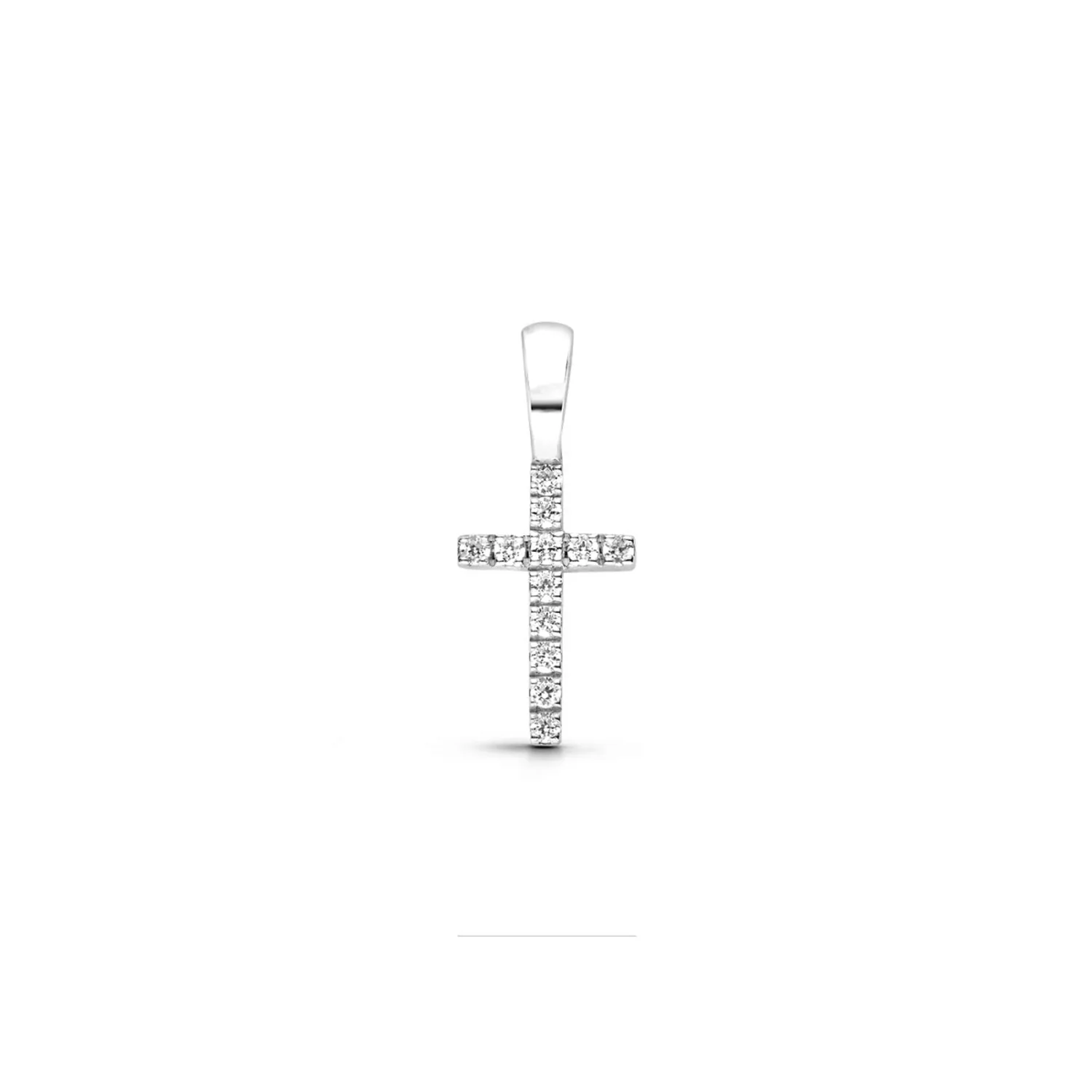 Croix Arthus Bertrand Fil Carré Or Blanc et Diamants