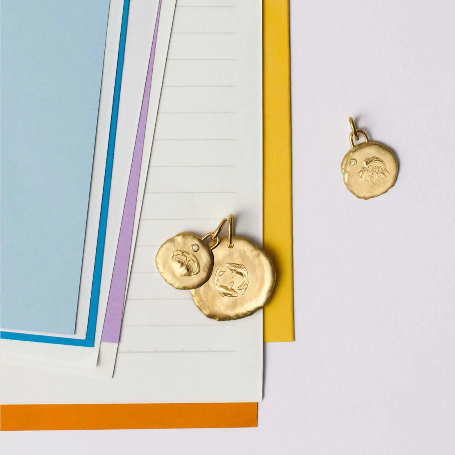Médaille Arthus Bertrand Astro Lion Or Jaune & Diamant