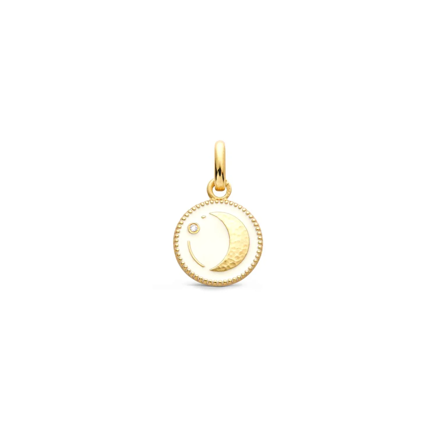 Pendentif Or Jaune & Diamant Lune - Ivoire