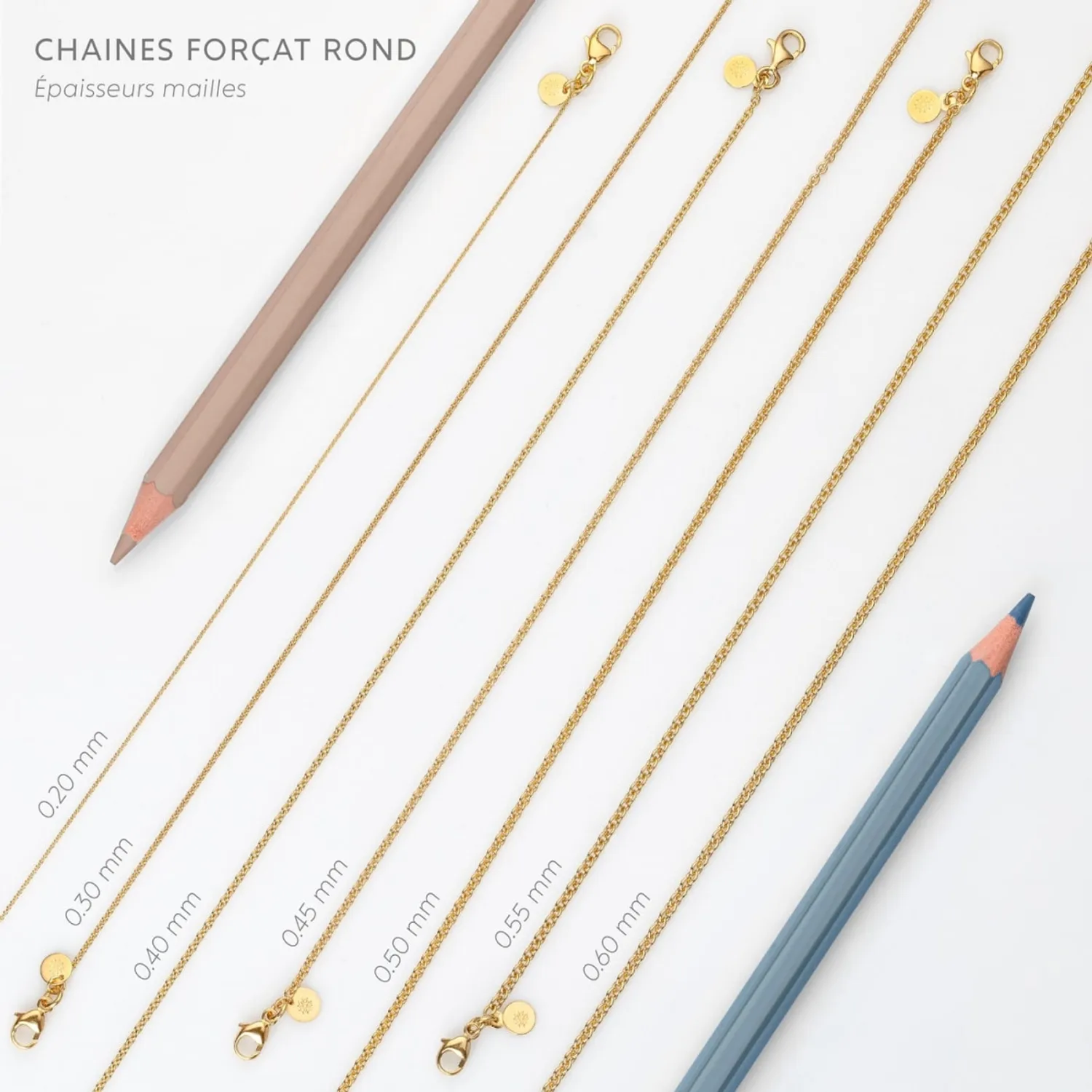 Chaine Forçat Rond Arthus Bertrand, 40 cm, en or jaune