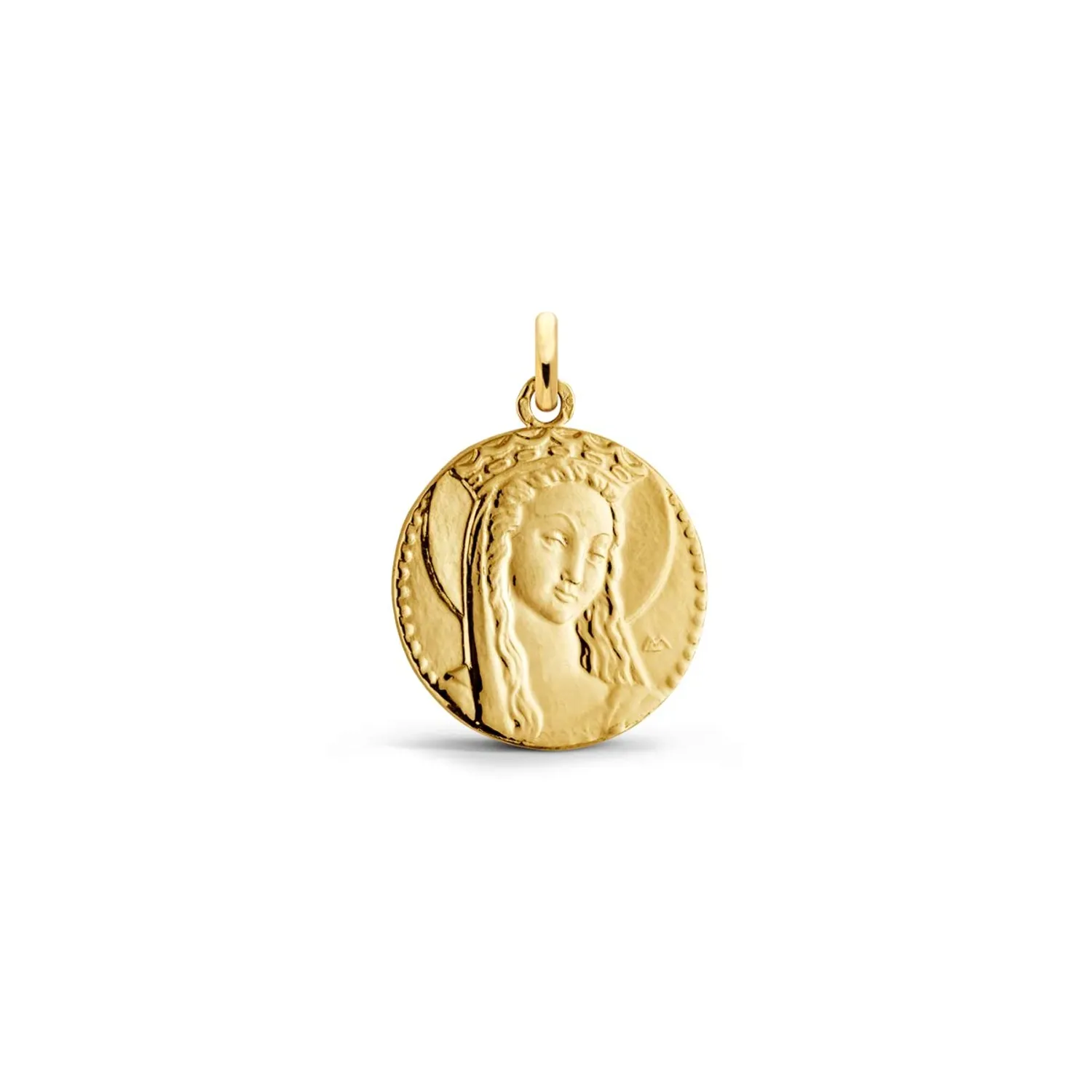 Médaille Baptême Arthus Bertrand Vierge Couronnée 18 mm or jaune poli