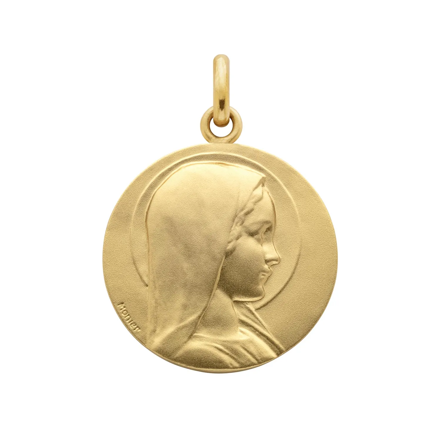 Médaille VIERGE JEUNE 18mm frappe mince sablée