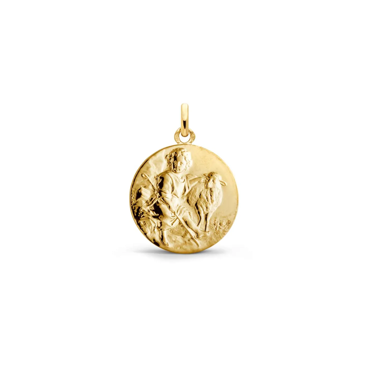 Médaille Arthus Bertrand Saint Jean Baptiste de Guzman 18 mm or jaune sablé