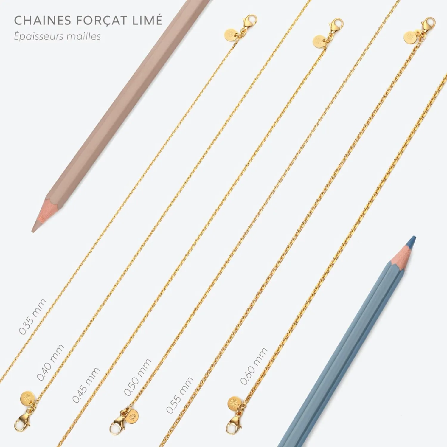 Chaîne Arthus Bertrand Or Forçat Limé - 40 Cm