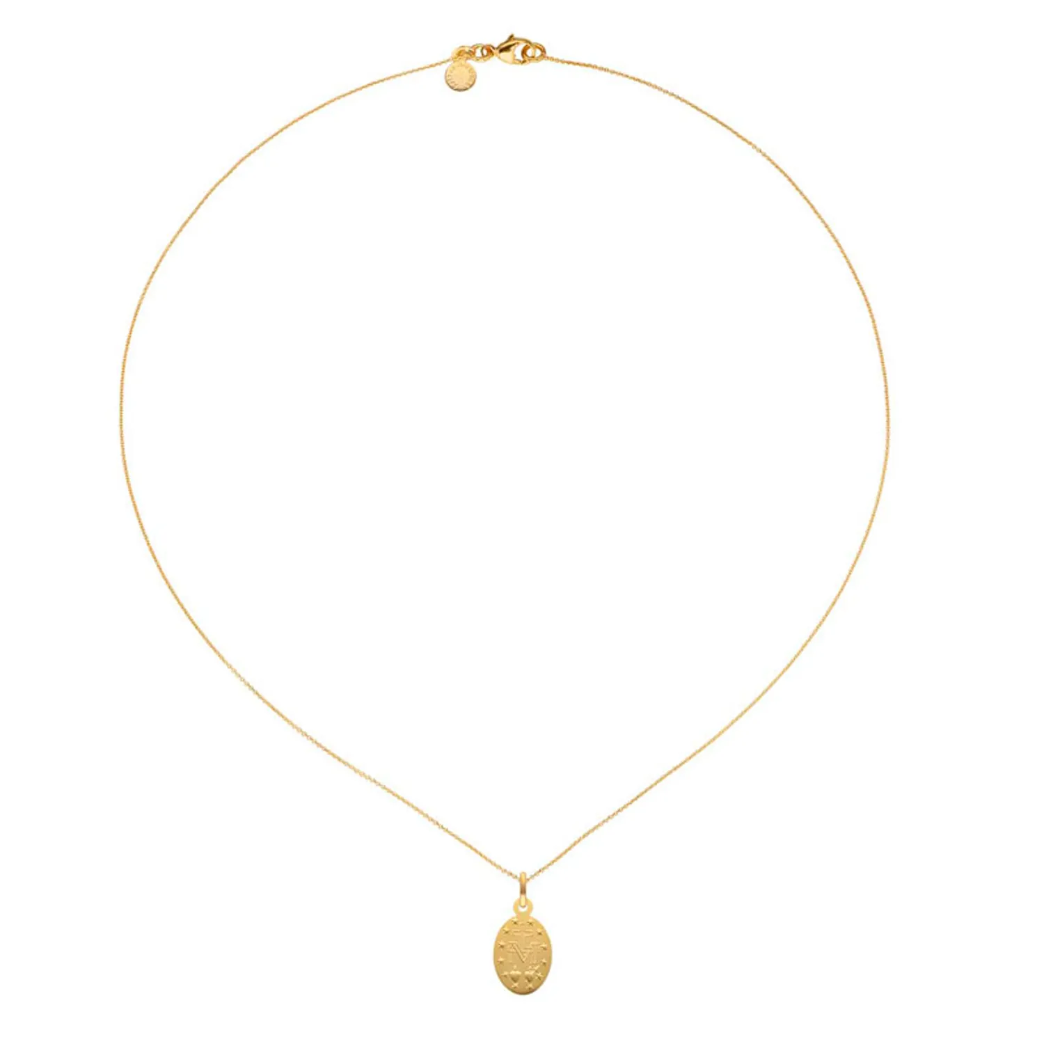 Médaille Arthus Bertrand Vierge Miraculeuse en or jaune poli et laque ivoire