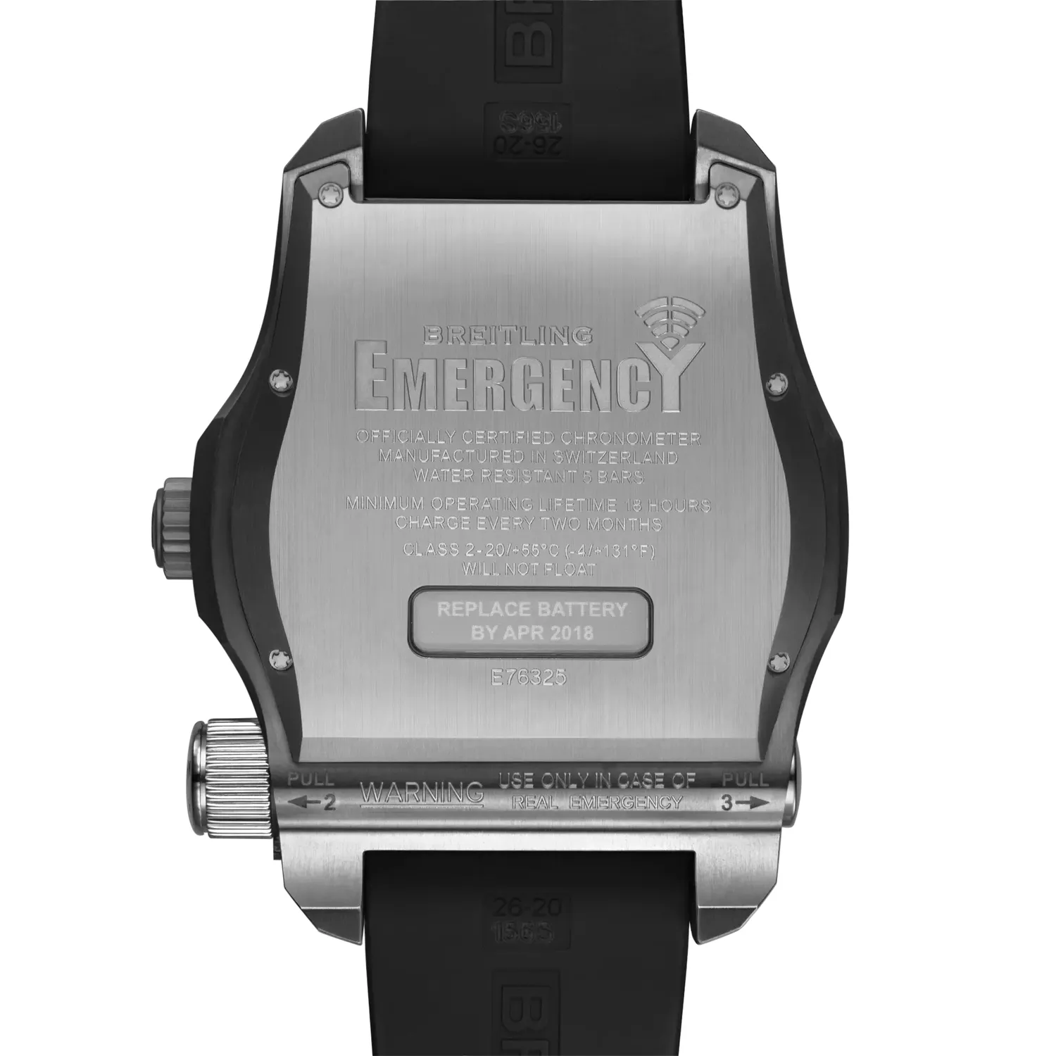 Emergency chrono quartz cal76 boitier titane cadran noir bracelet caoutchouc noir diver pro bd titan
