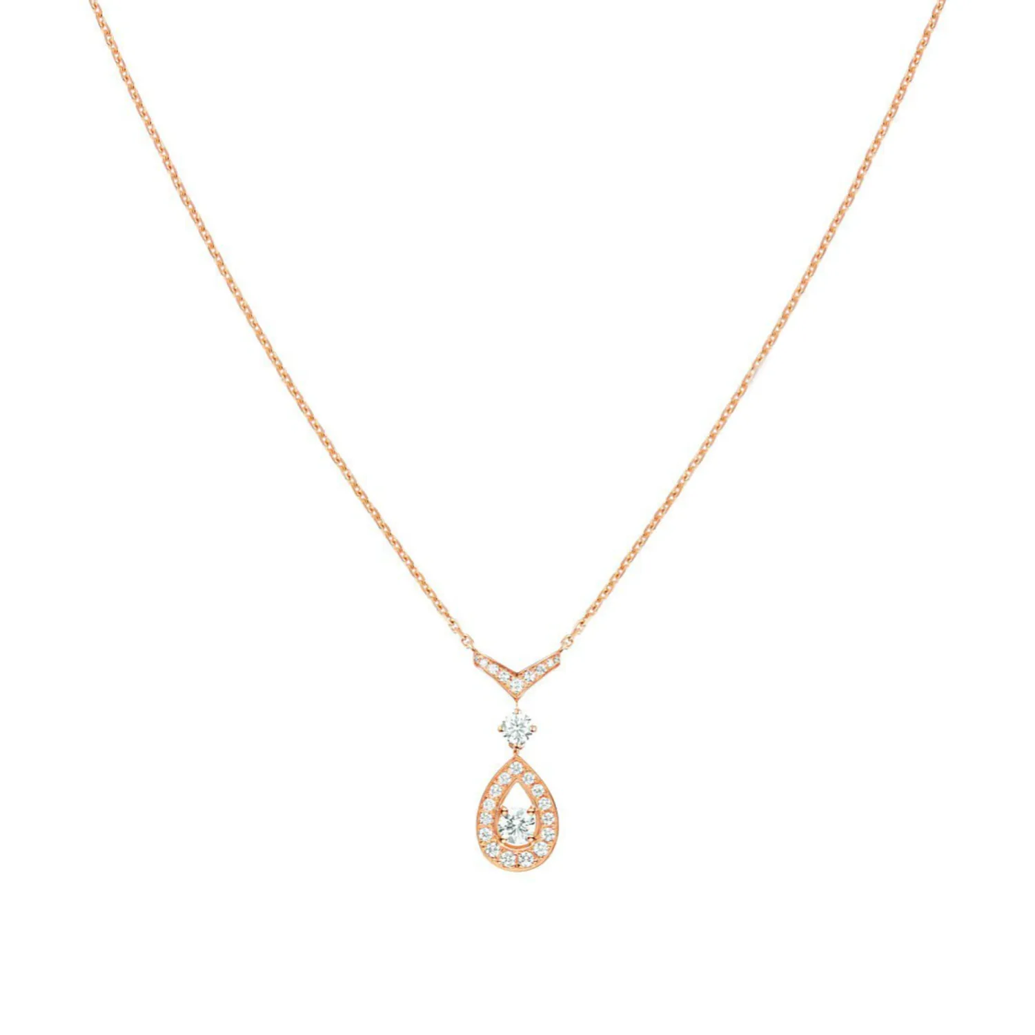 Pendentif Chaumet Joséphine Aigrette, or rose, diamants
