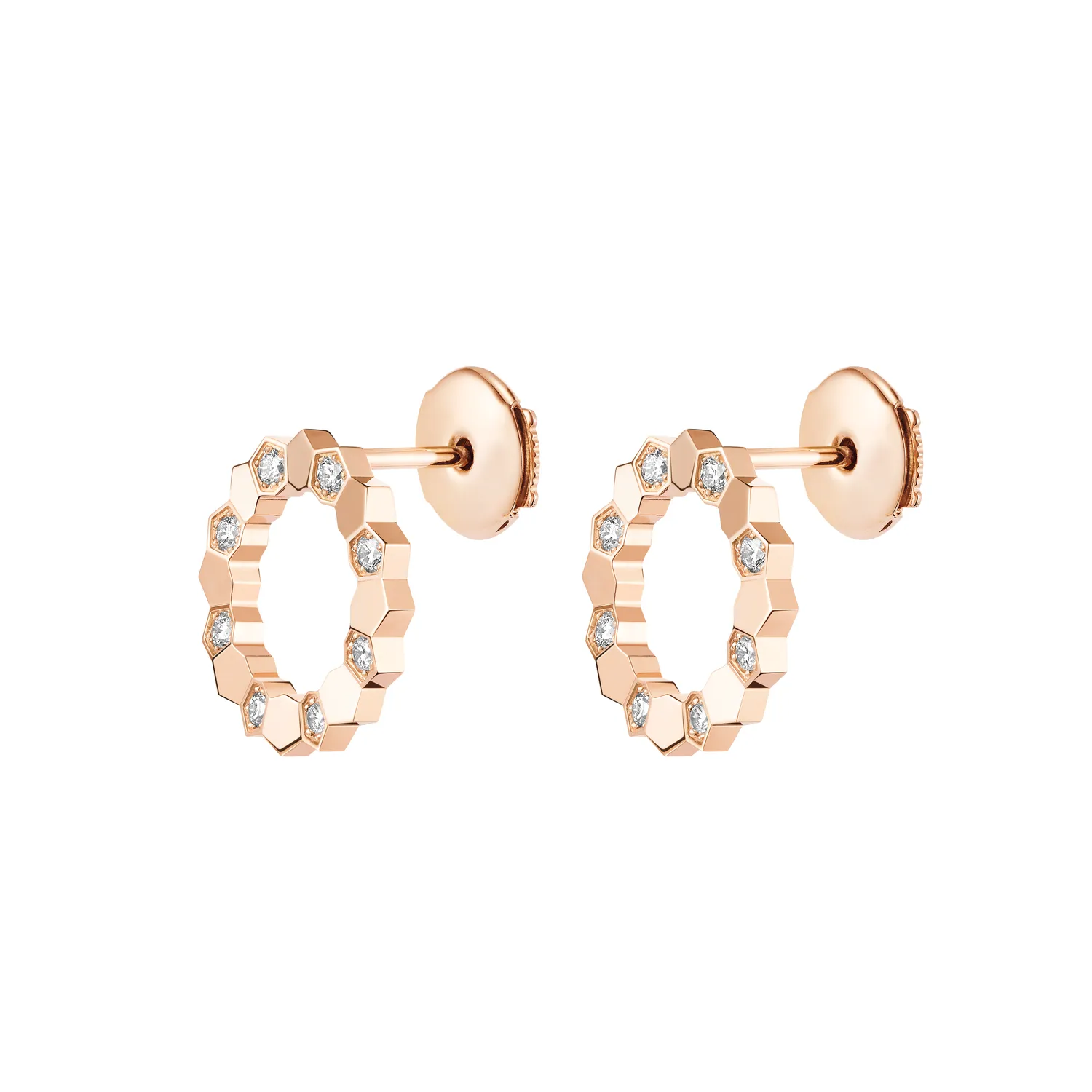 Boucles d'oreilles Bee de Chaumet, or rose et diamants