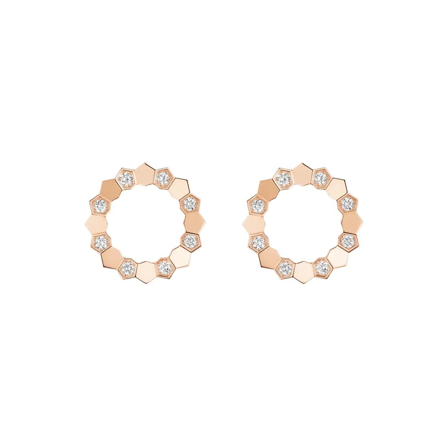 Boucles d'oreilles Bee de Chaumet, or rose et diamants