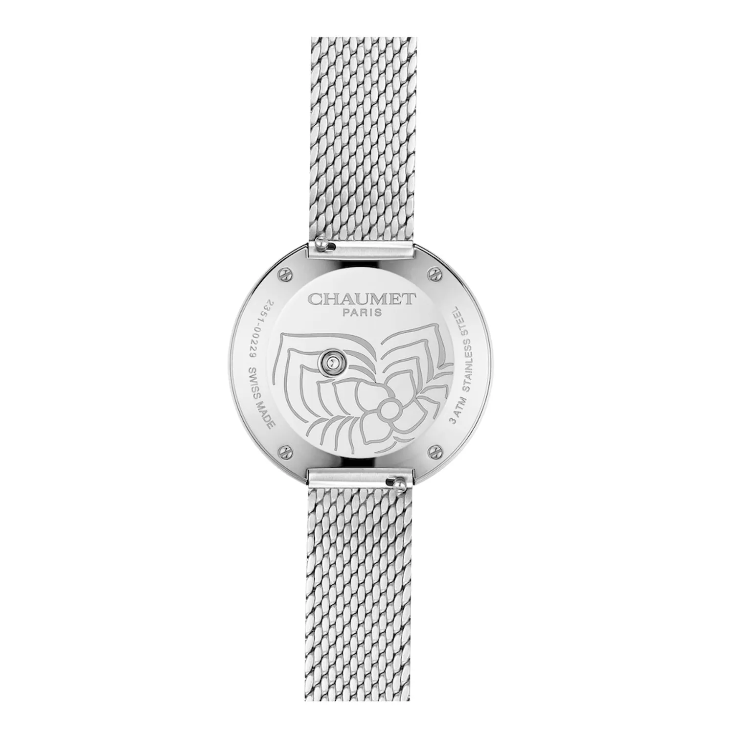 Montre HORTENSIA lunette sertie diamants Bracelet acier, Cadran Nacre blanche