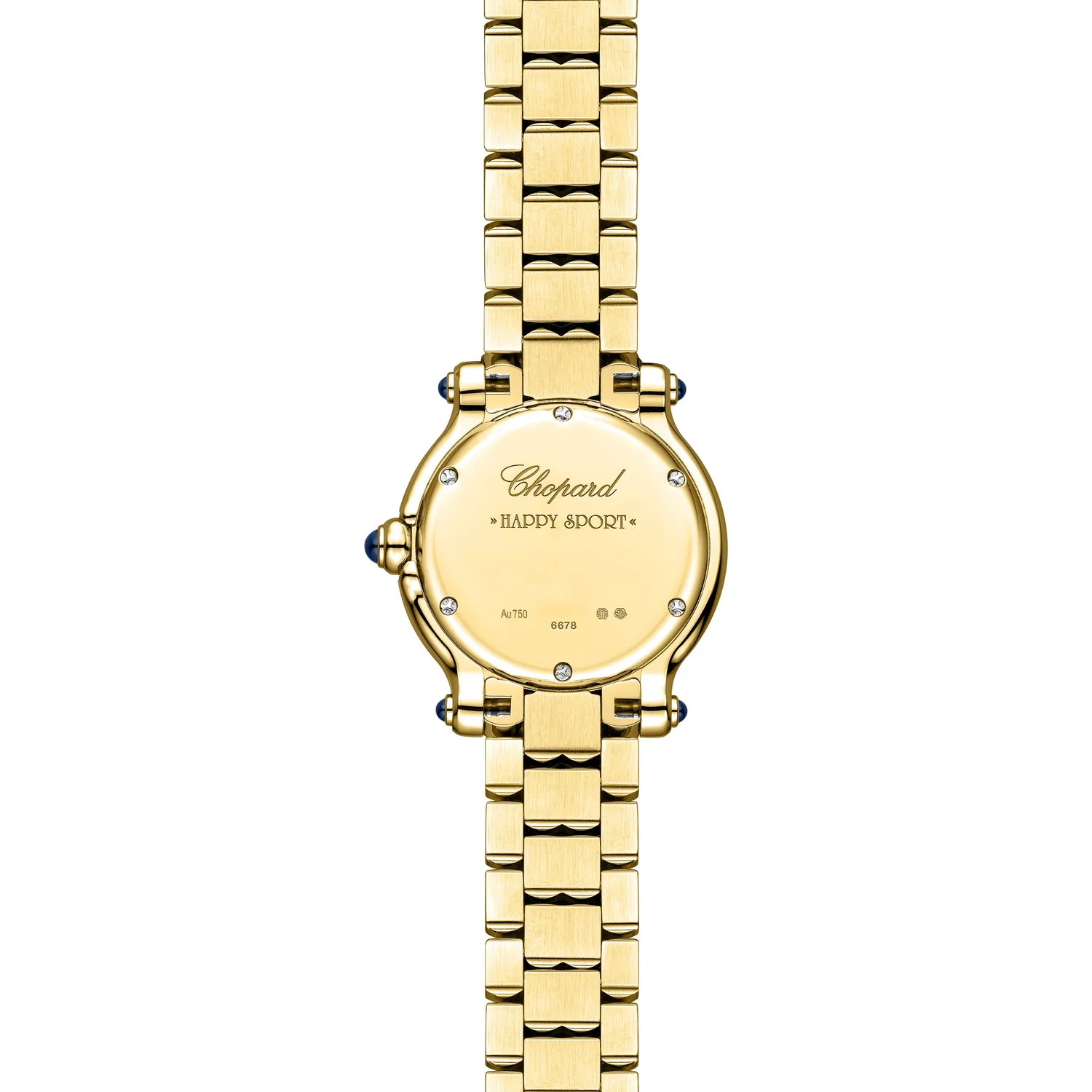 Montre HAPPY SPORT The First lunette sertie diamants Quartz, Bracelet "galet" acier, Cadran argenté grainé chiffres romains