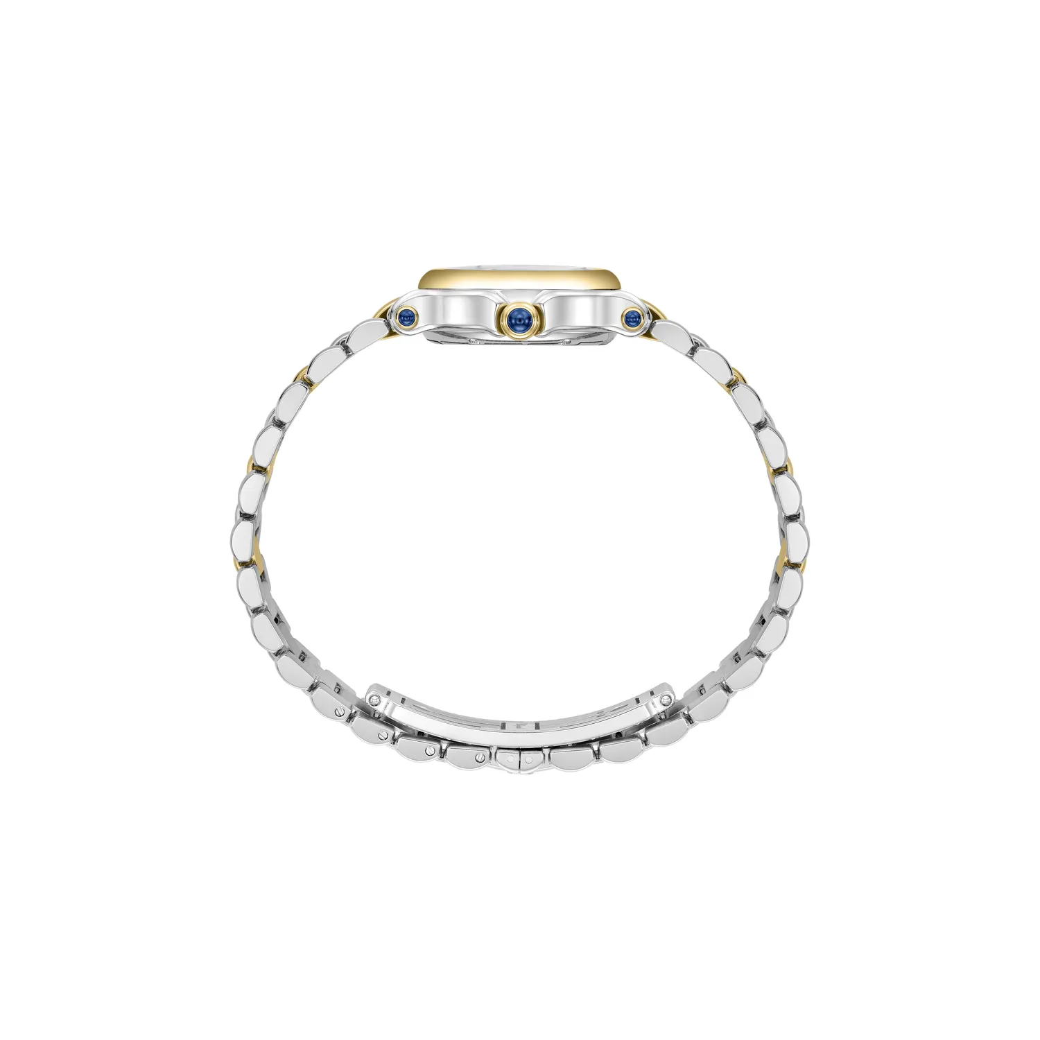 Montre HAPPY SPORT The First Quartz, Bracelet "galet" acier et or jaune, Cadran argenté grainé chiffres romains