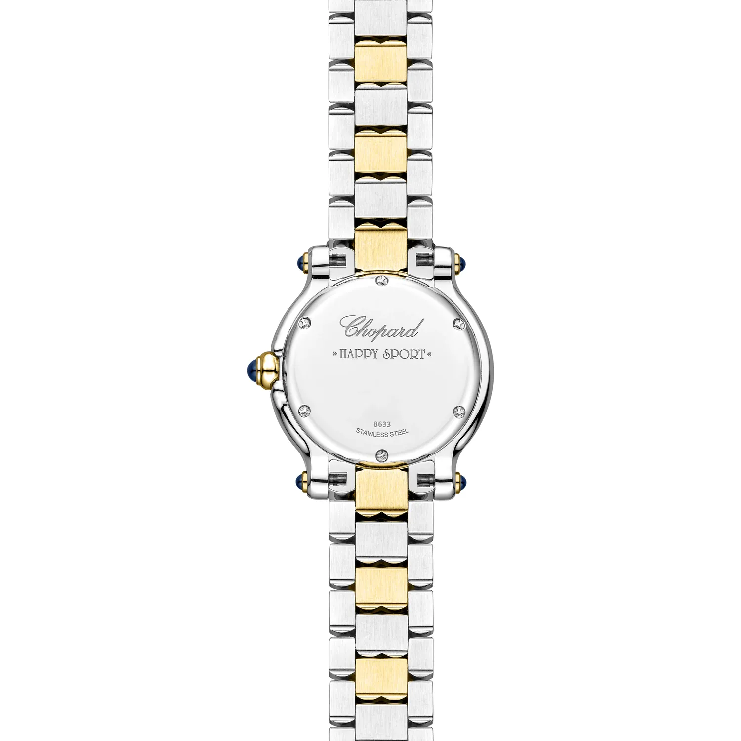 Montre HAPPY SPORT The First Quartz, Bracelet "galet" acier et or jaune, Cadran argenté grainé chiffres romains