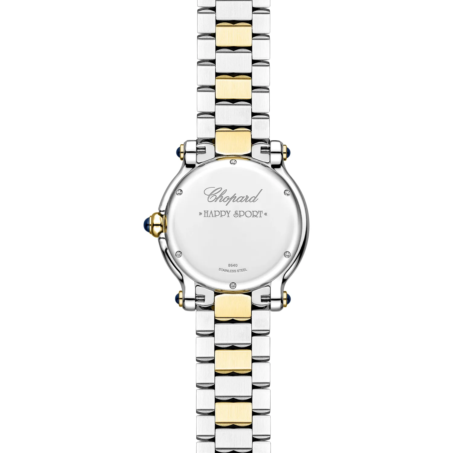 Montre HAPPY SPORT The First Quartz, Bracelet "galet" acier et or jaune, Cadran argenté grainé chiffres romains