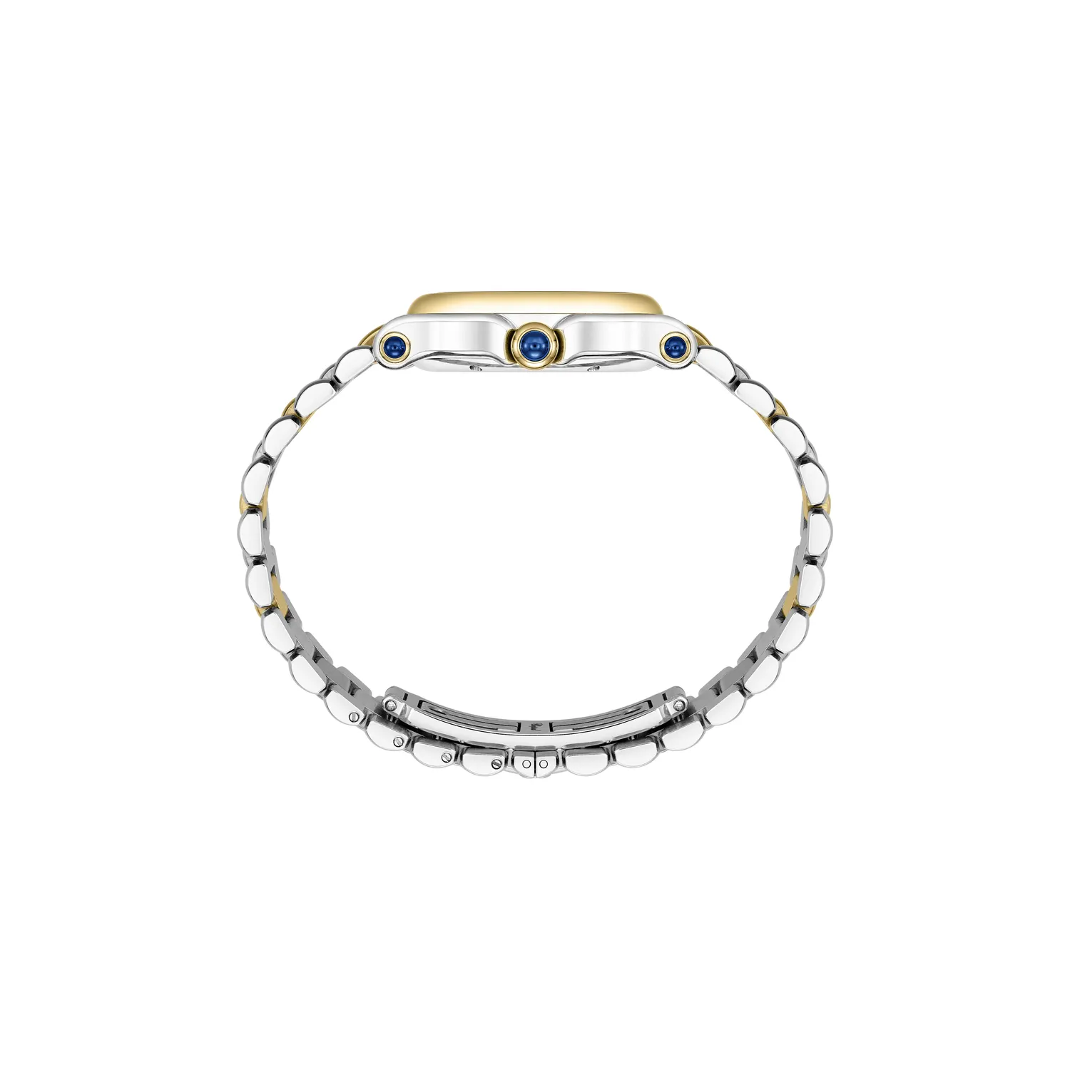 Montre HAPPY SPORT The First Quartz, Bracelet "galet" acier et or jaune, Cadran argenté grainé chiffres romains