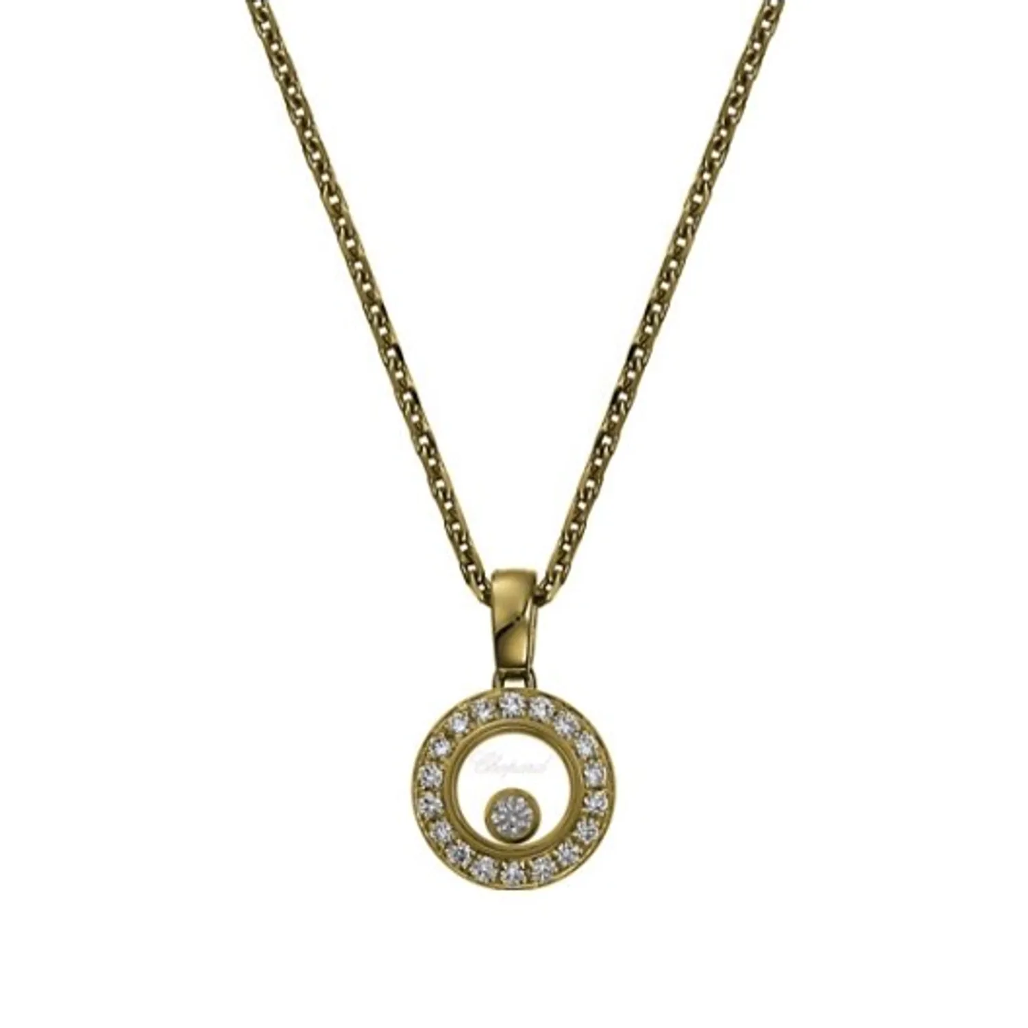 Pendentif Happy Diamonds ICONS Rond PM Pavé Chaîne C8600714-080