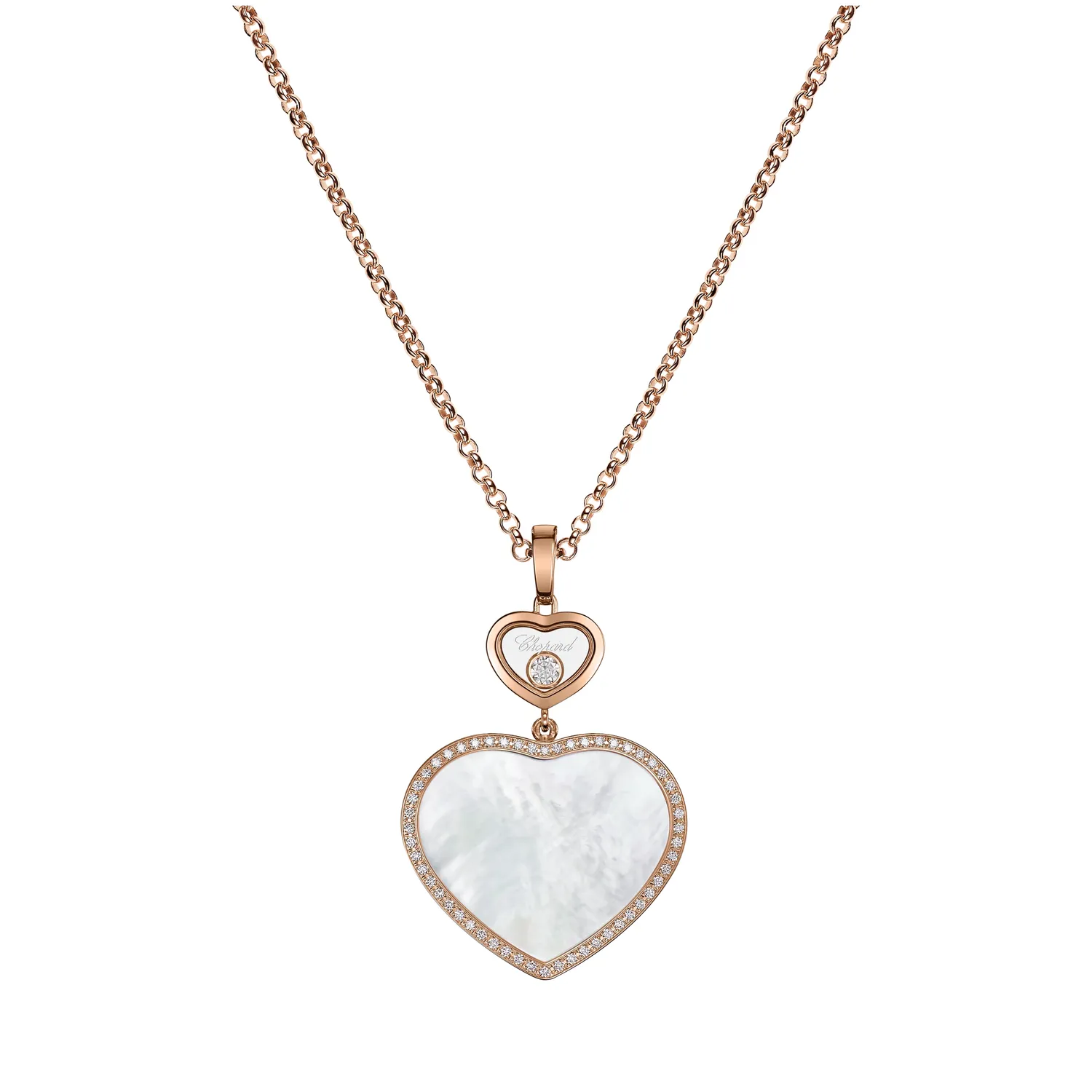 Pendentif Chopard Happy Hearts en Or rose et diamants