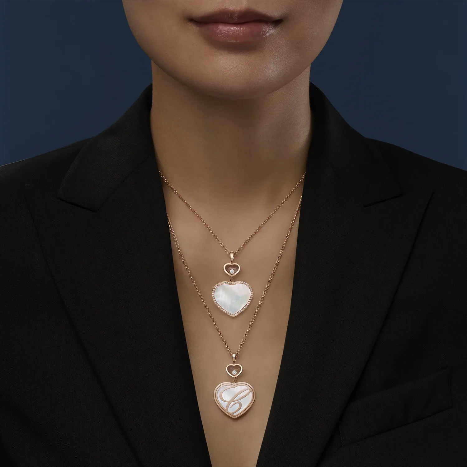 Pendentif Chopard Happy Hearts en Or rose et diamants