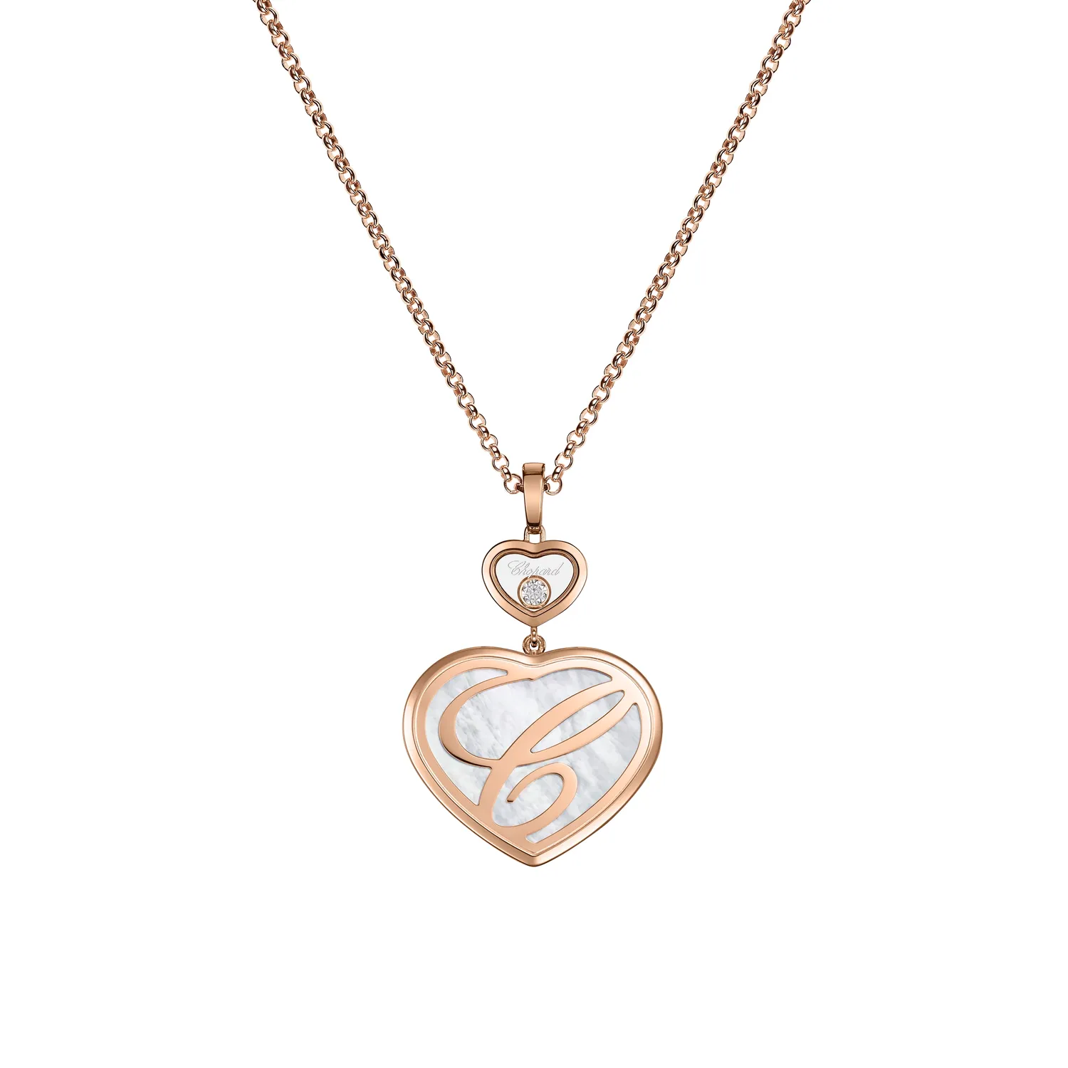 Pendentif Chopard Happy Hearts en Or rose et diamants