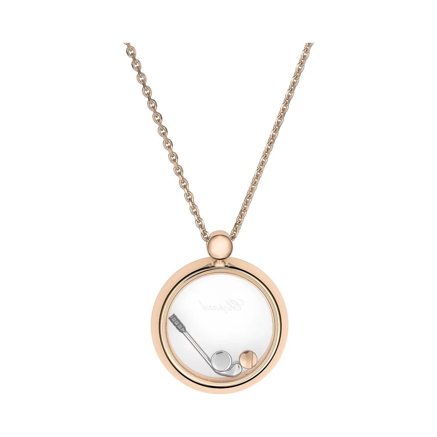 Pendentif Chopard Happy Golf, or rose, diamants
