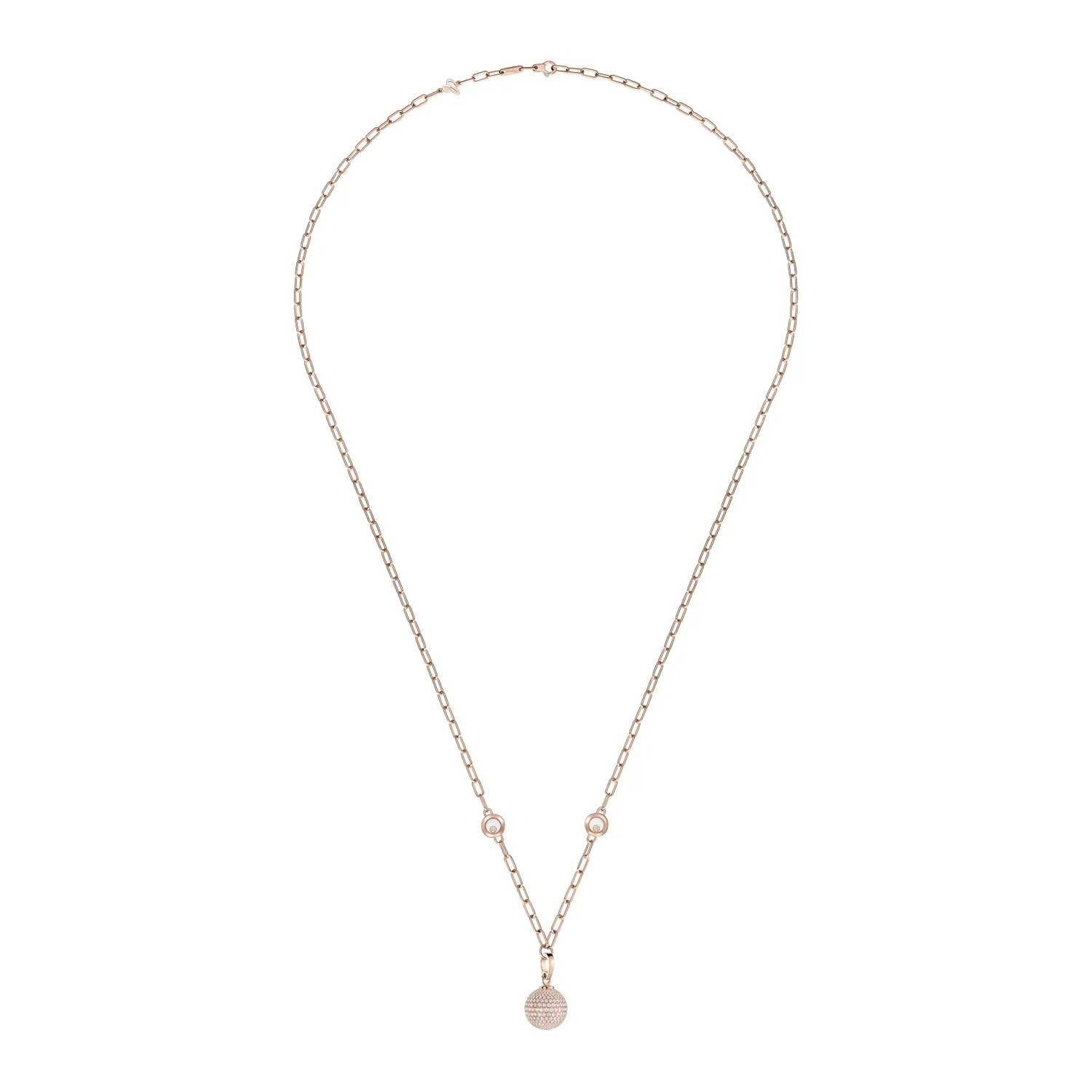 Pendentif Chopard Happy Diamonds Planet, Or Rose et Diamants