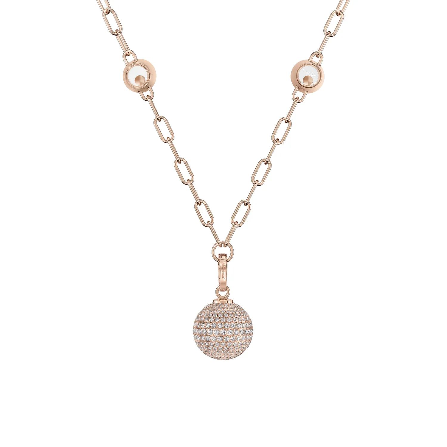 Pendentif Chopard Happy Diamonds Planet, Or Rose et Diamants
