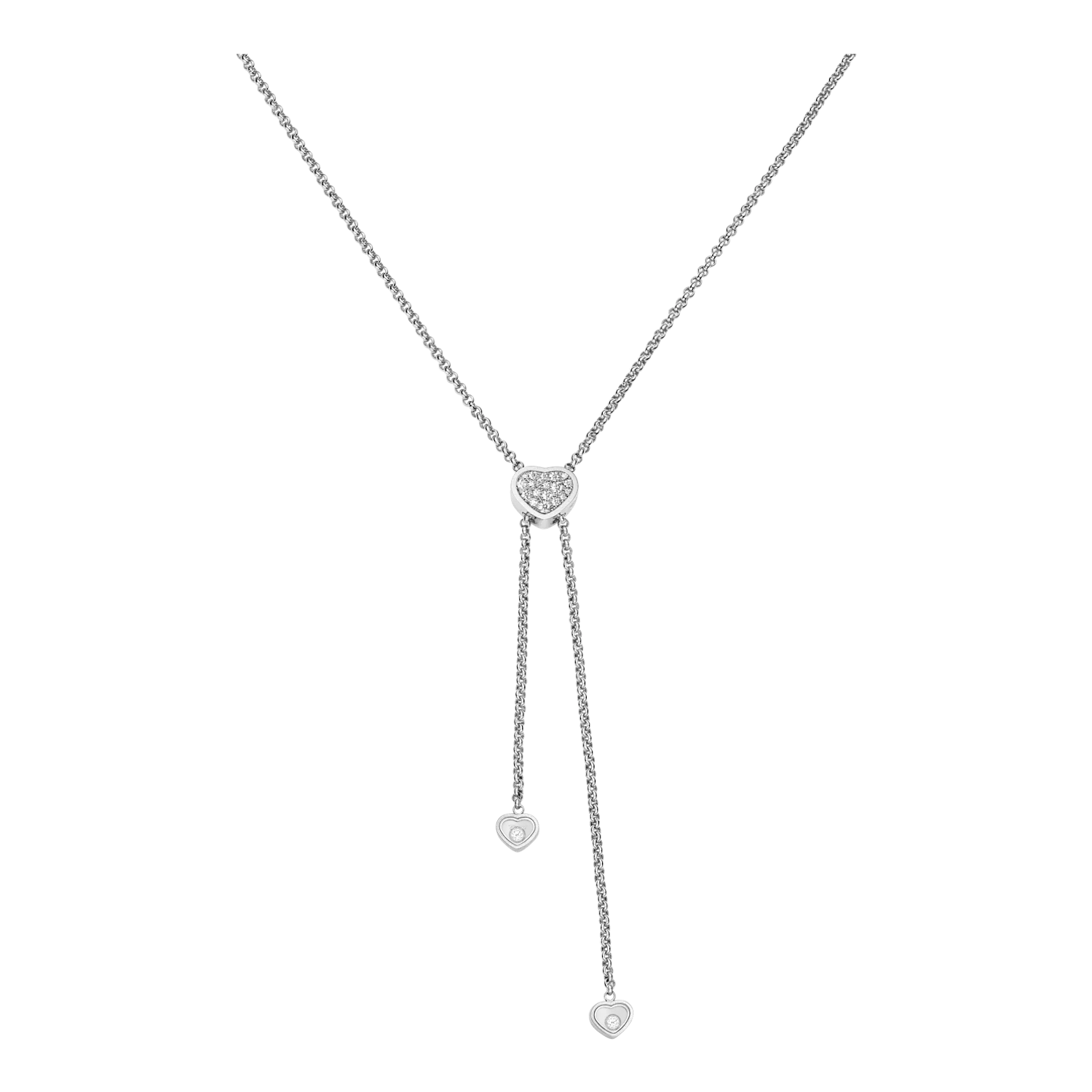 Collier Cravate Chopard Happy Hearts full serti diamants