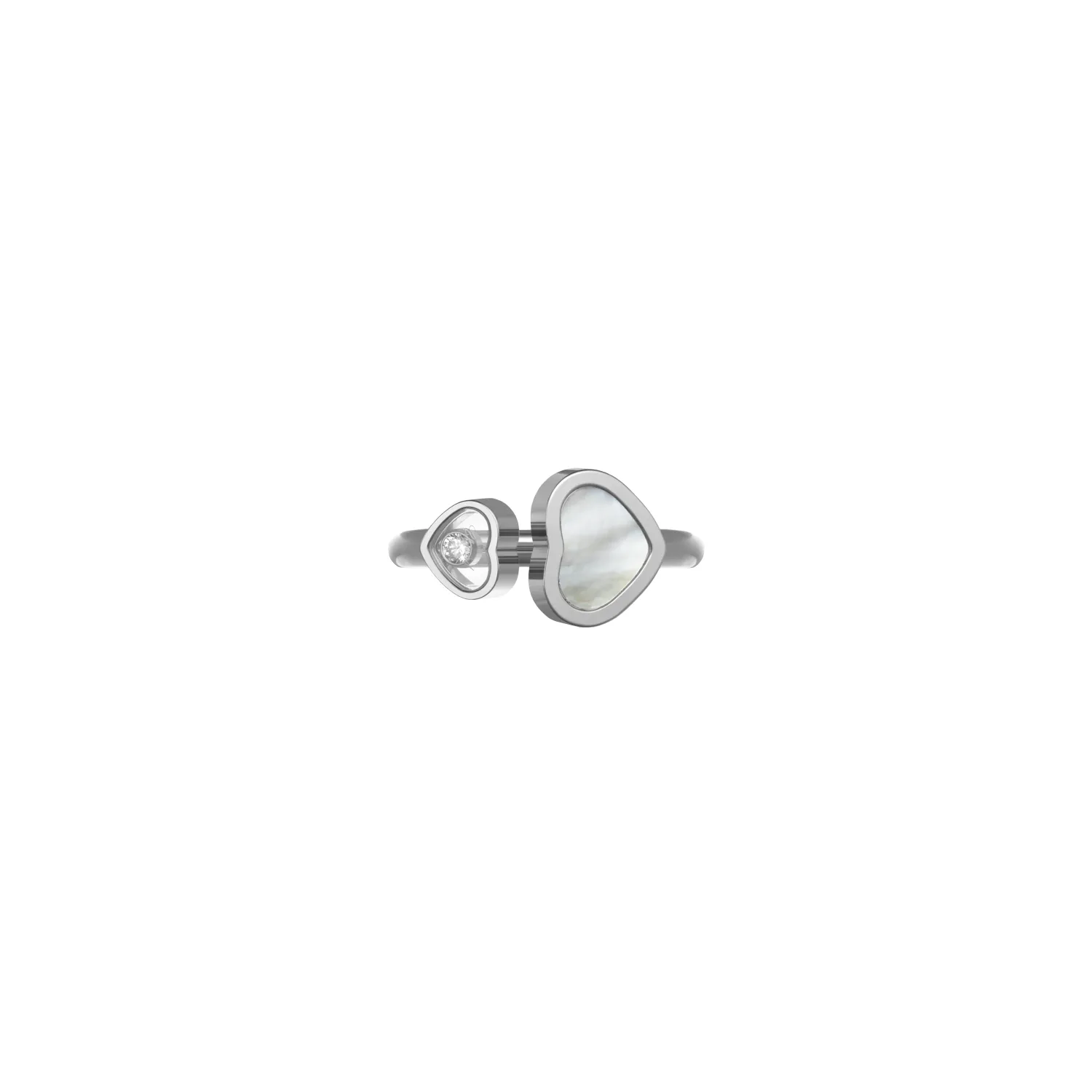 Bague HAPPY HEARTS Pierre nacre blanche