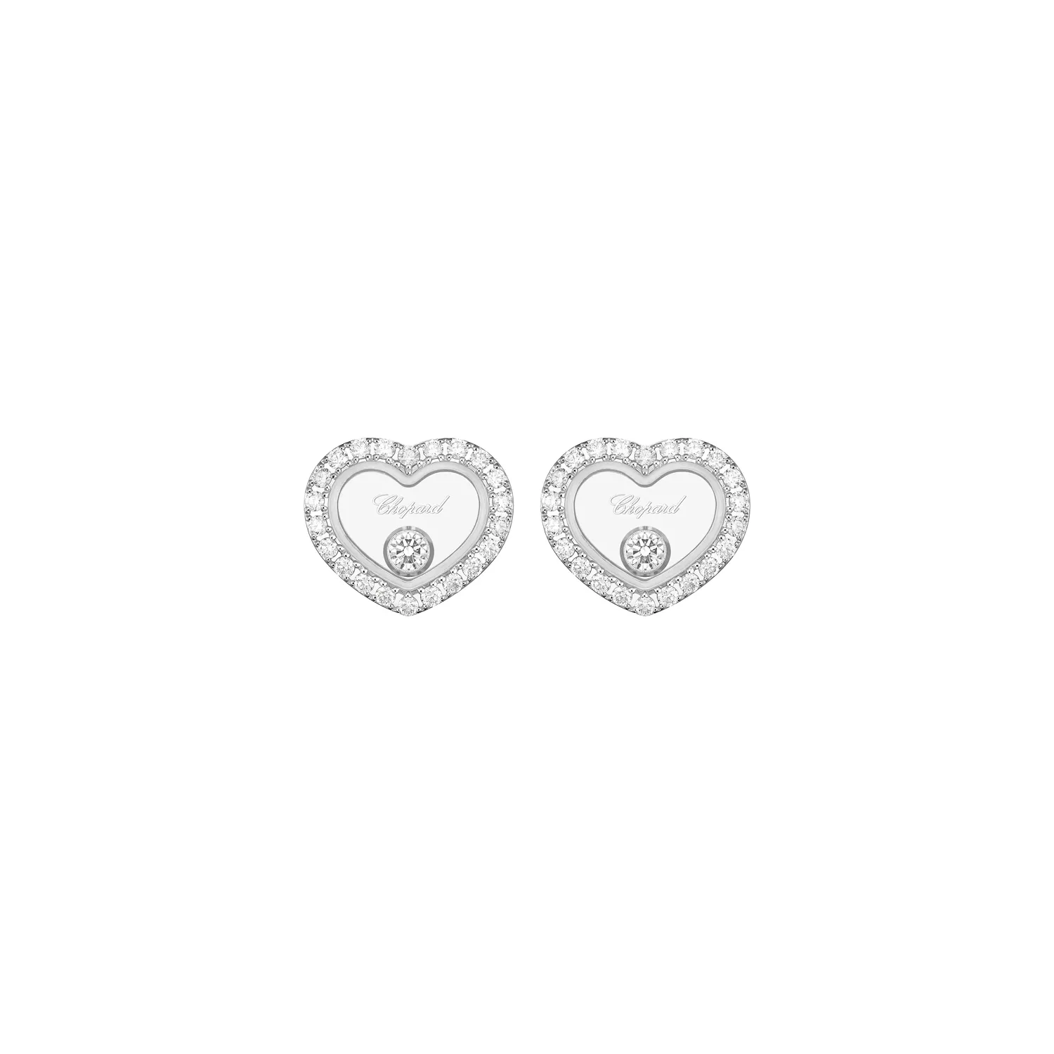 Boucles d'Oreilles Happy Diamonds ICONS Coeurs PM pavés