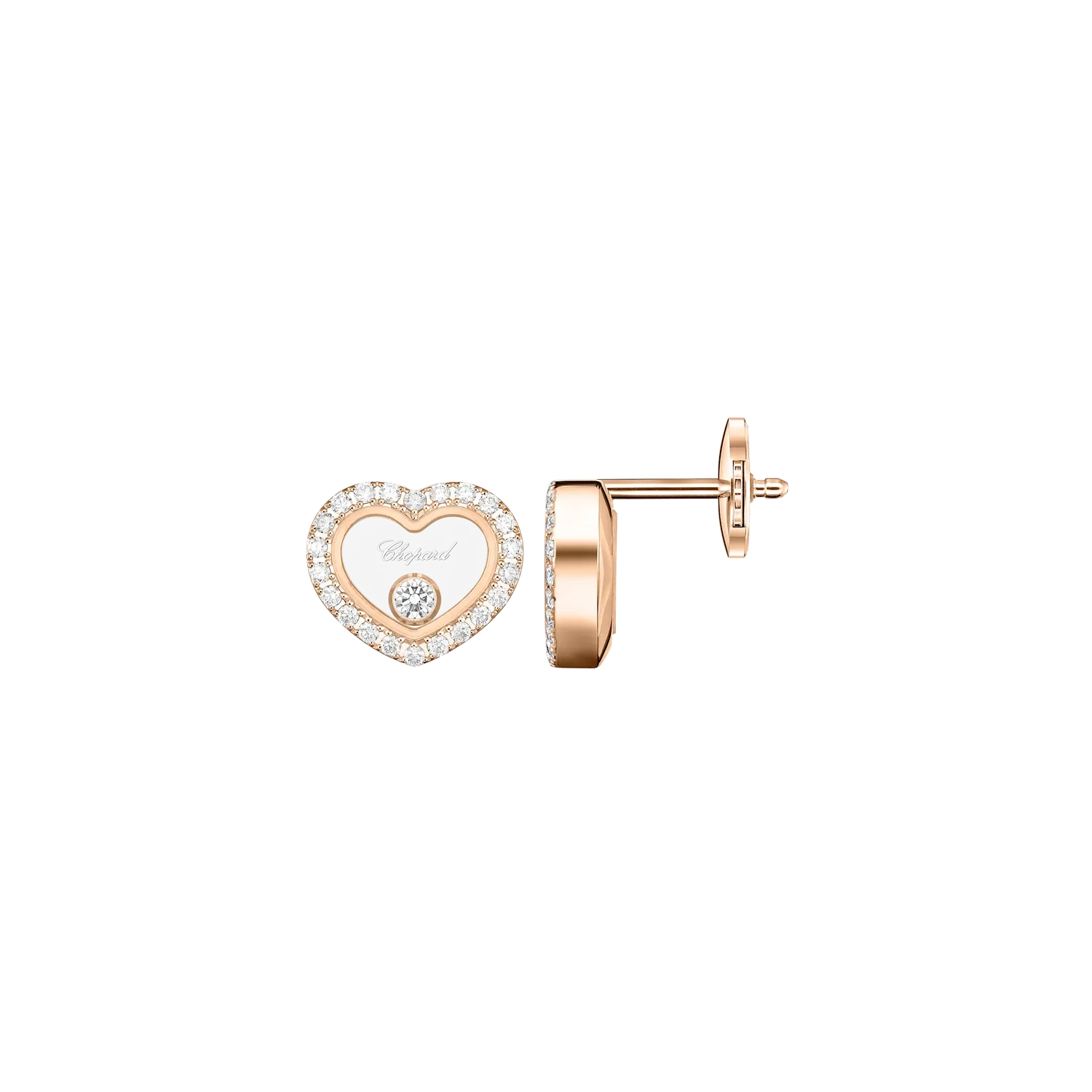Boucles d'Oreilles Happy Diamonds ICONS Coeurs PM pavés