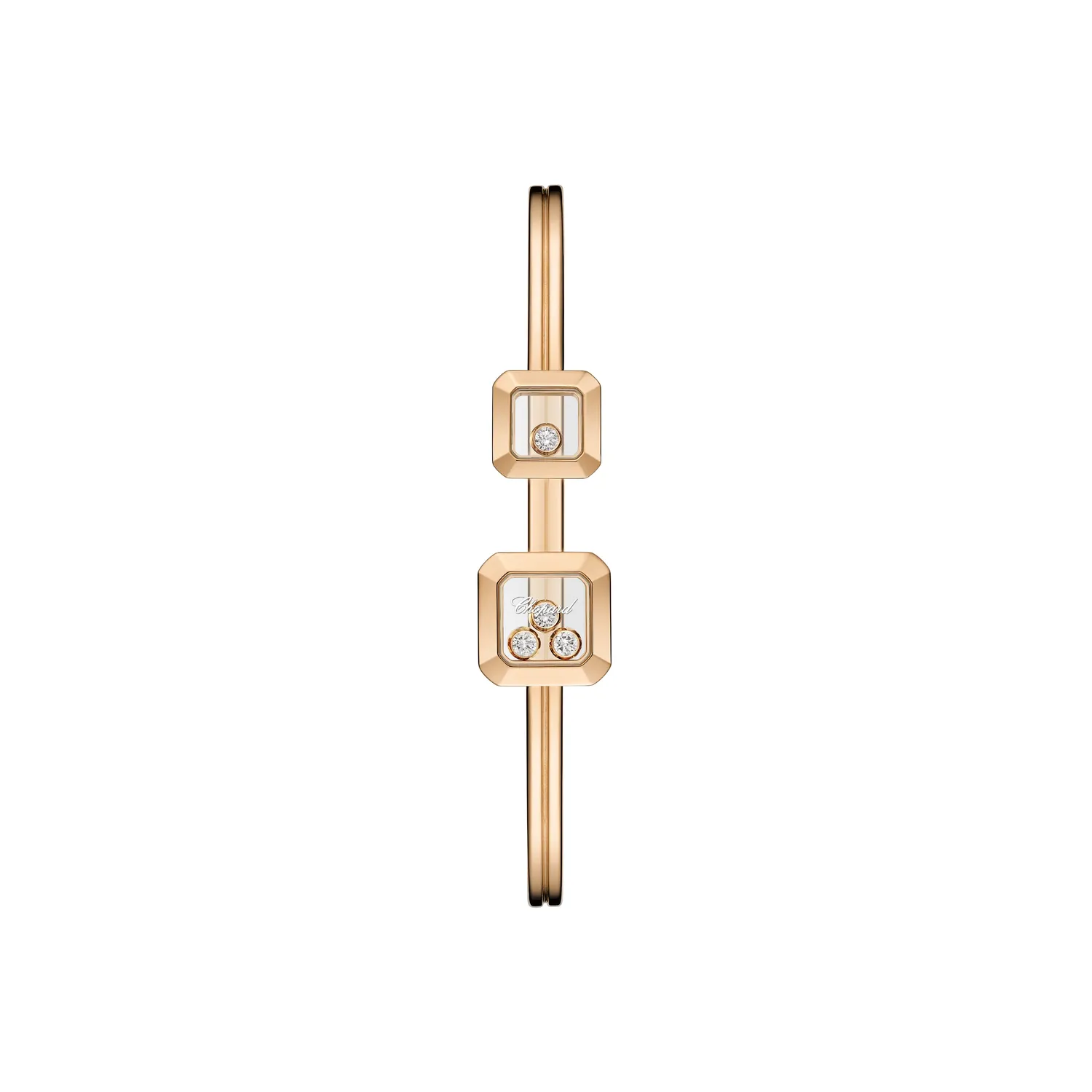 Bracelet Jonc Chopard Happy Diamonds Icons, or rose, diamants