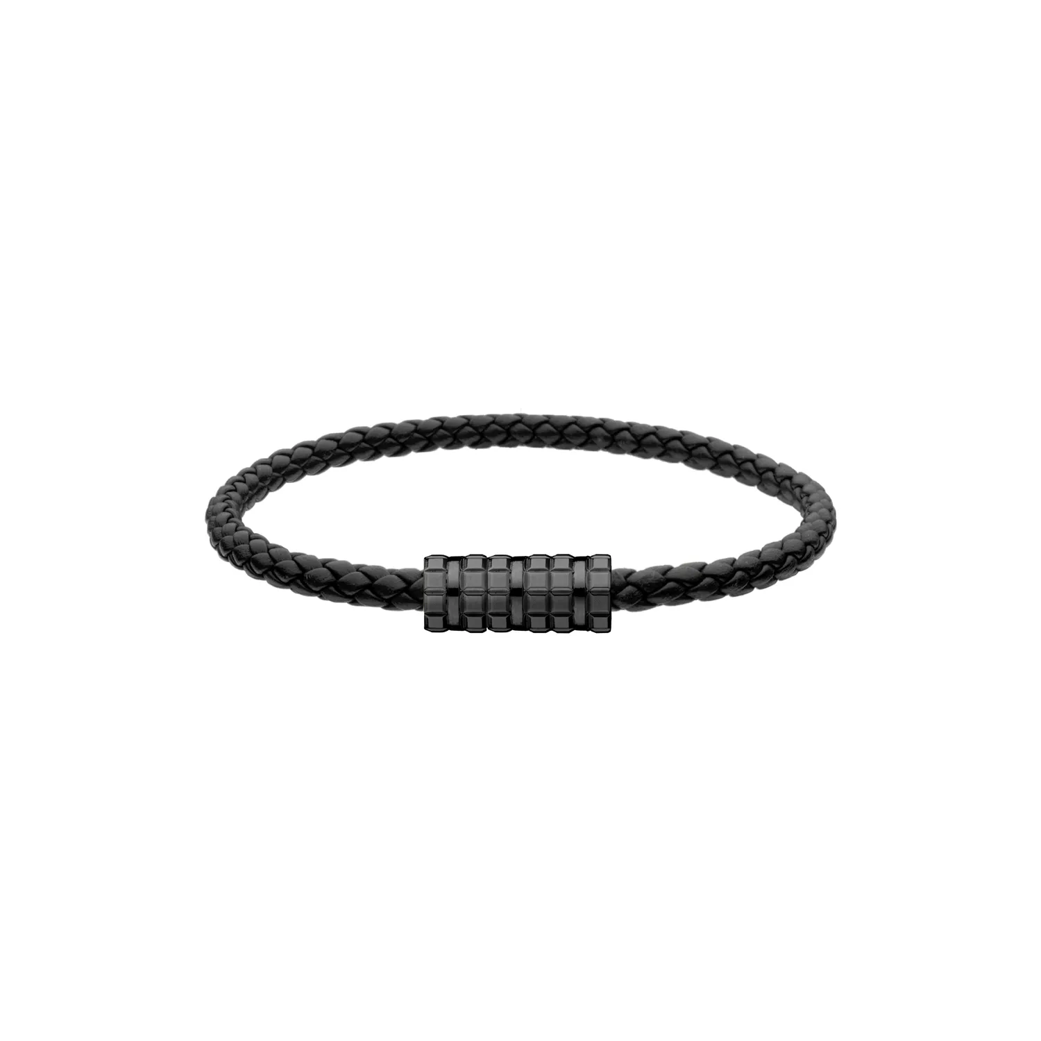 Bracelet Chopard Ice Cube Métal Couleur Ruthénium sur Cuir Noir