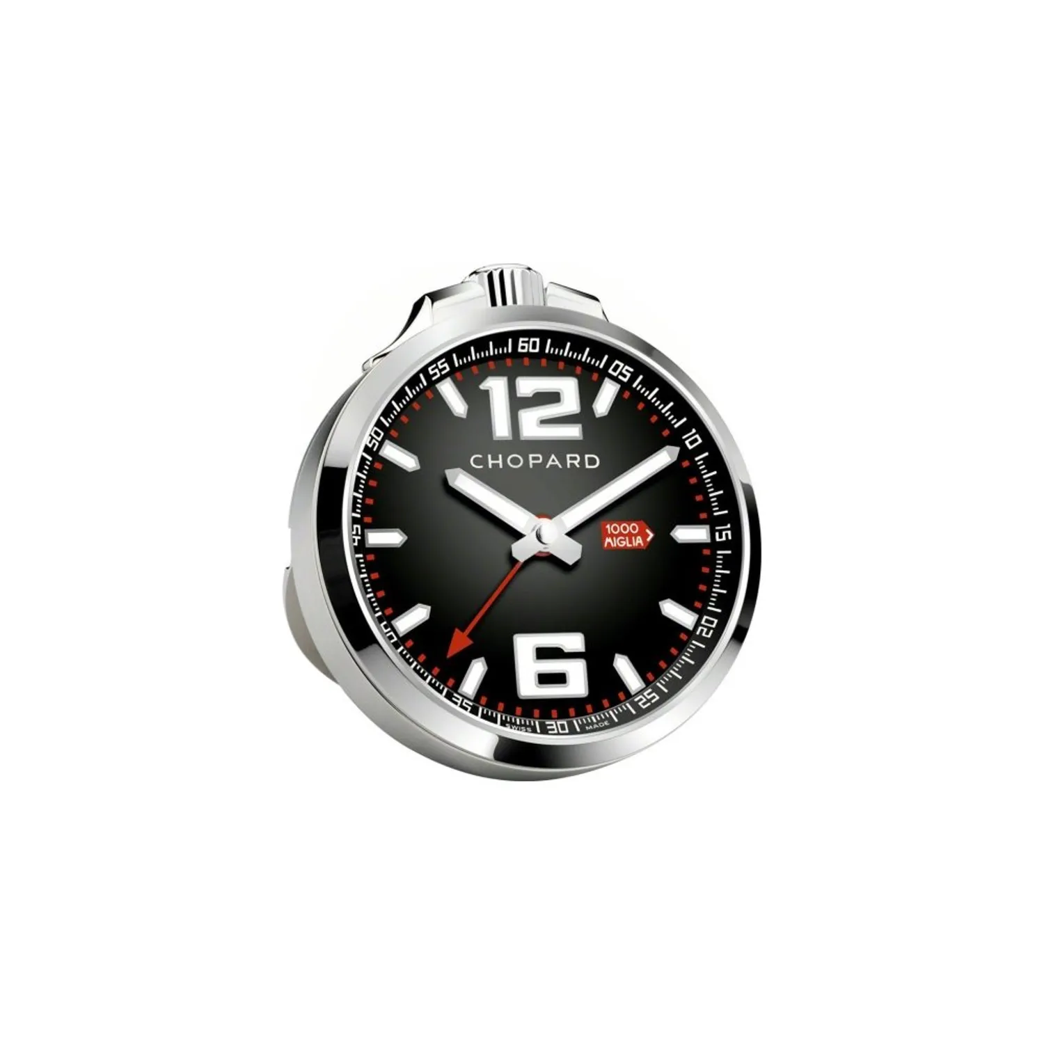 Réveil MILLE MIGLIA Style Chronomètre Cadran noir