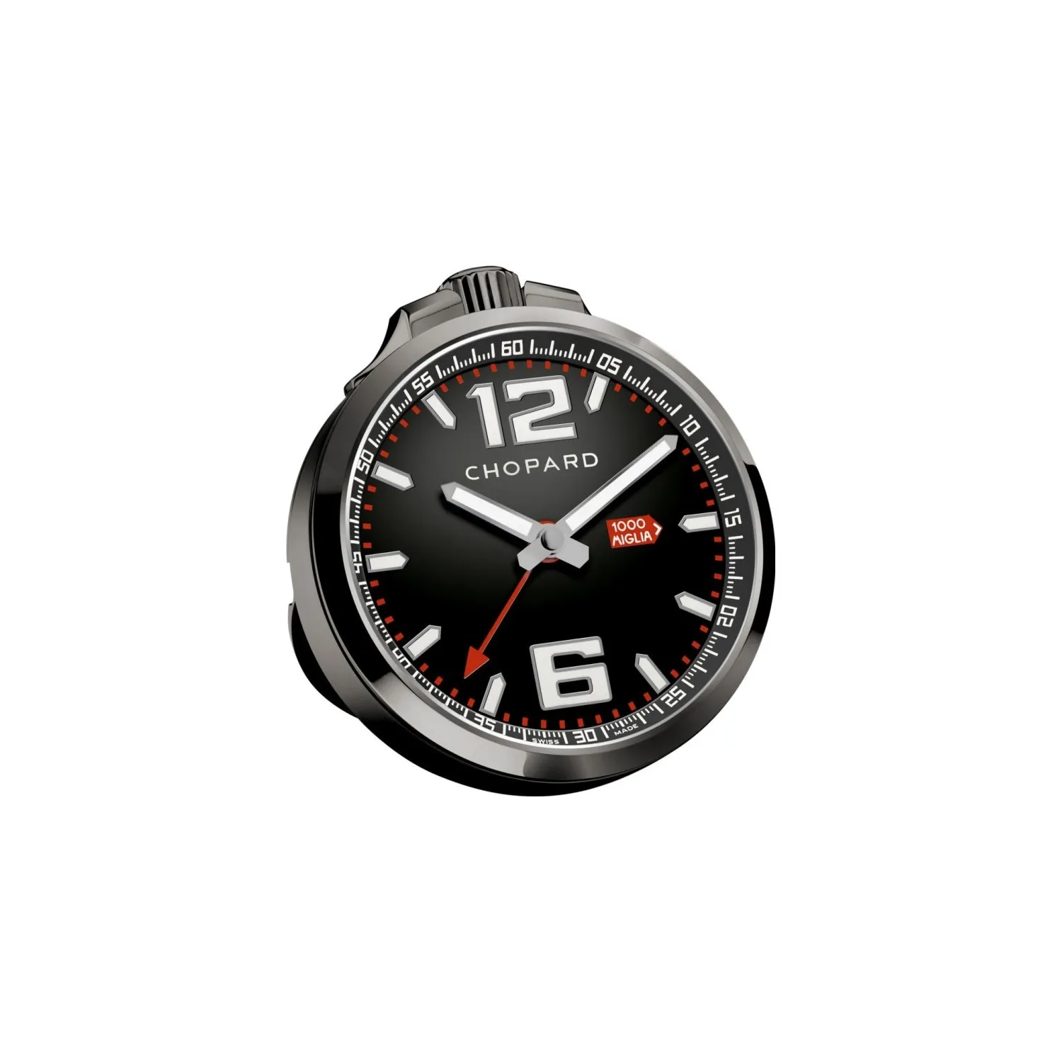 Réveil MILLE MIGLIA Style Chronomètre Cadran noir