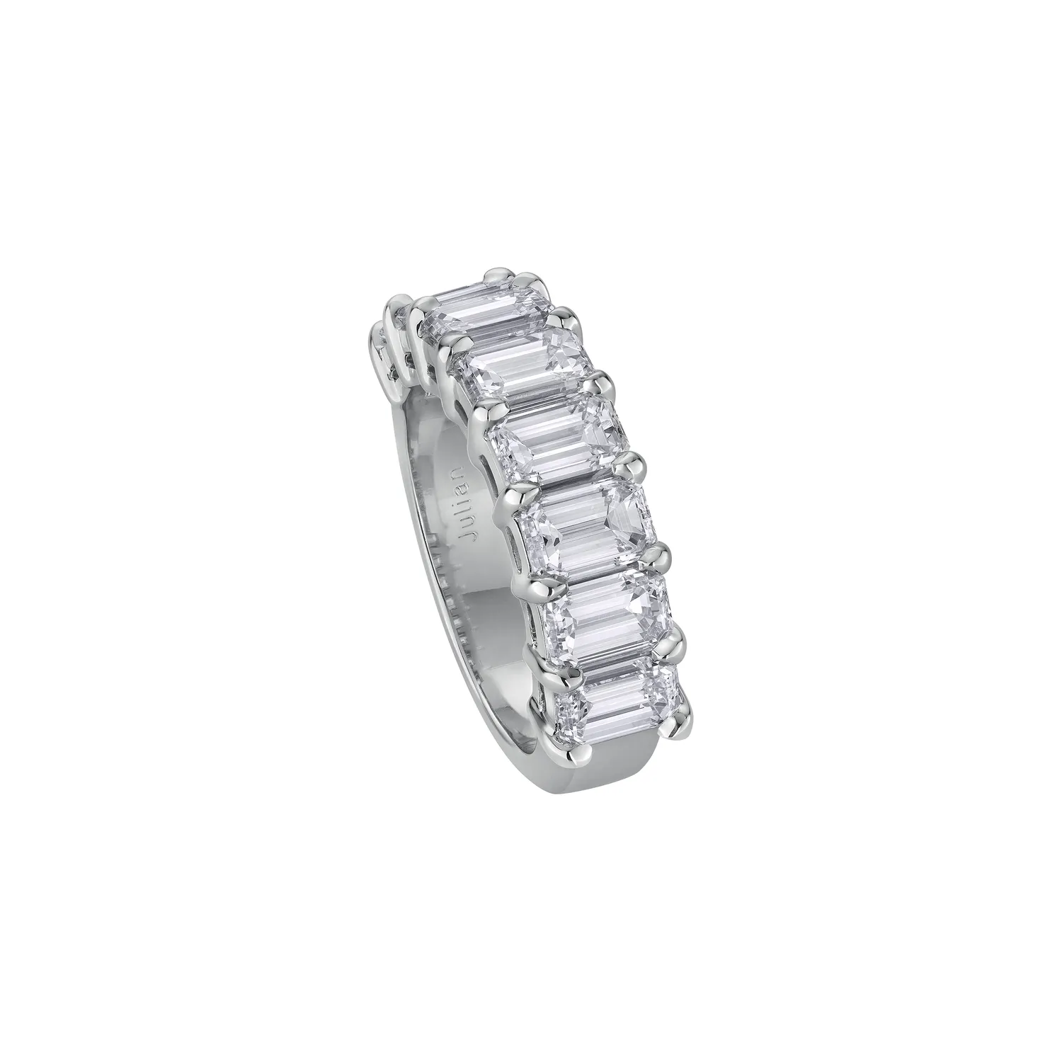 Demi Alliance Diamants Taille Emeraude