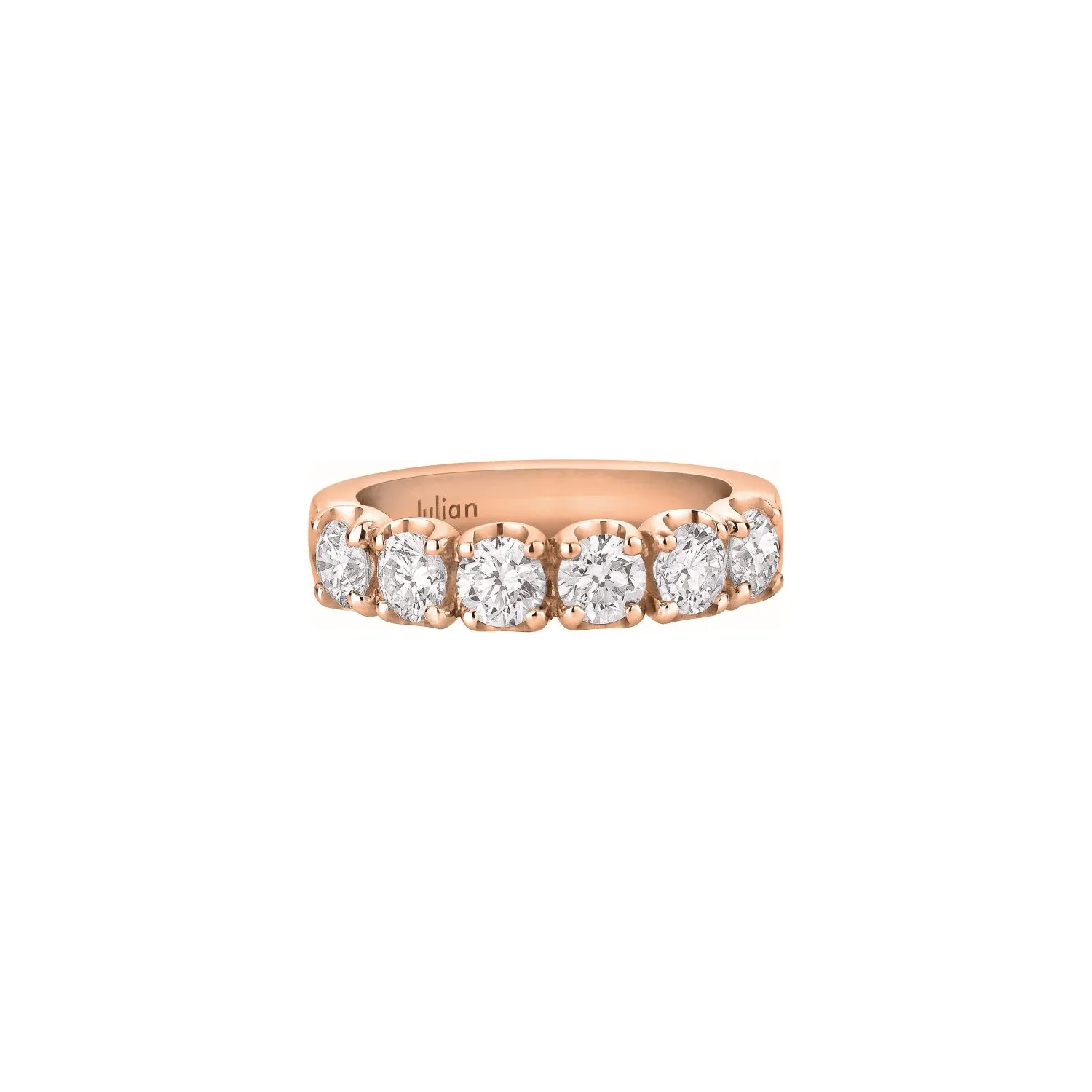 Demi Alliance CR  diamants taille brillant en or rose