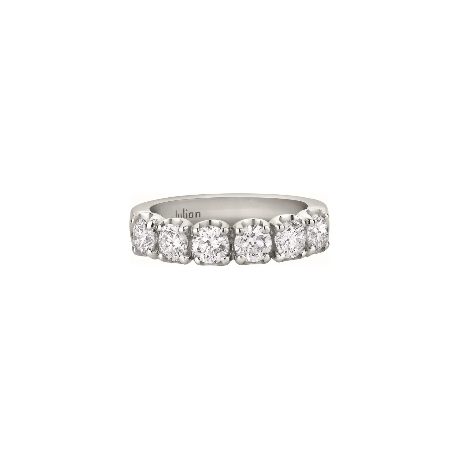 Demi Alliance CR  diamants taille brillant en or blanc palladié