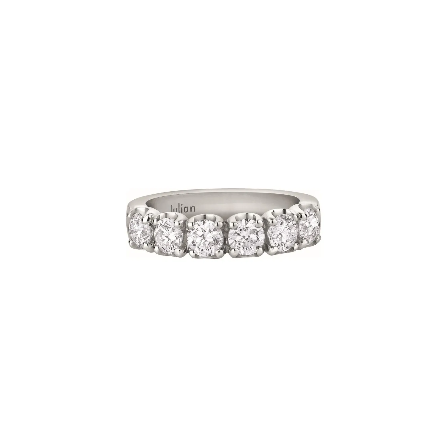 Demi Alliance CR  diamants taille brillant en or blanc palladié